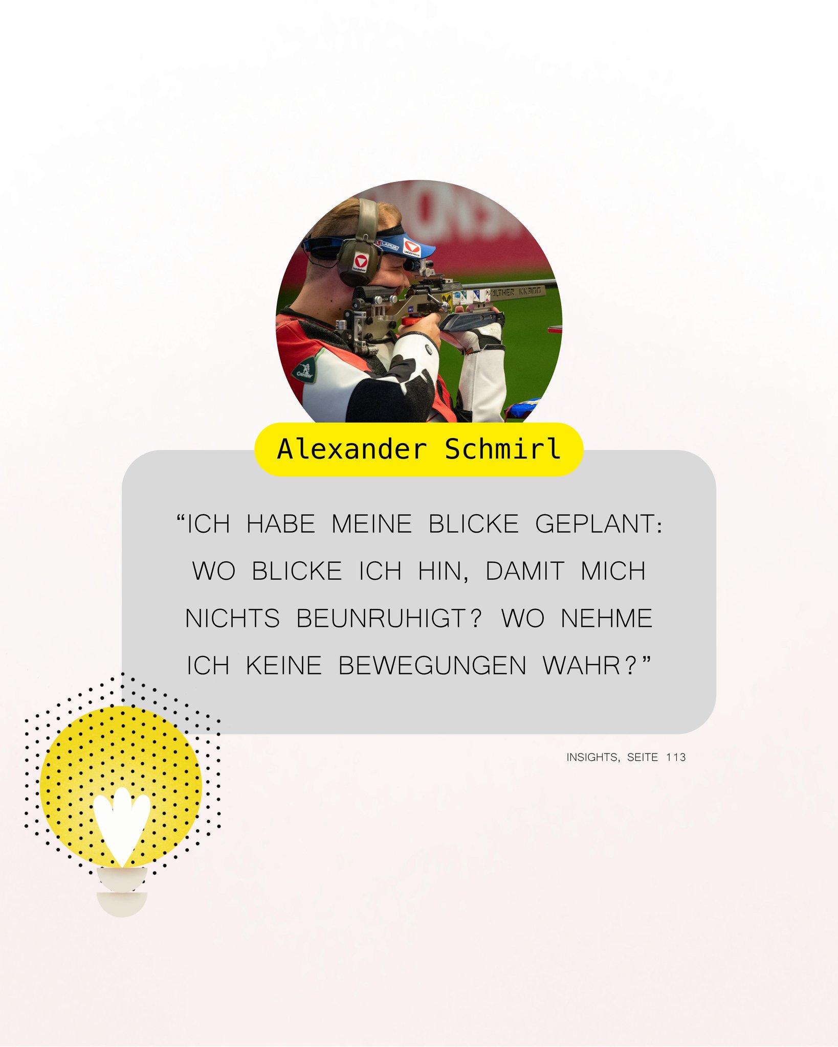 Der Weltmeister im Dreistellungskampf von 2023 @alexanderschmirl hat einen exakten Matchplan - sogar seine Blicke sind genauesten geplant.
Mehr dazu, liest du jetzt in "Insights - Inspirierende Einblicke in das Innerste der Champions".
.
>> Jetzt bestellen unter www.trainingsbuddy.com.
.
#trainingsbuddy #createthebest #insights @issf_official #zitatdestages #sportsmotivation @olympic_team_austria
