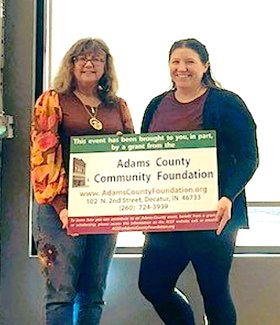 The ACCF awarded a grant to the City of Decatur for window shades at the HIVE Art Studio. The purchase and installation of blinds in the HIVE windows provide relief from heat and glare of the sun; which allows artwork to be preserved as well as less glare on the monitors used for meetings. The HIVE is open Tuesday-Thursday 4-7:00pm and is available for private rentals.
This grant was made possible through the ACCF Community Enrichment Fund.
Pictured: Laurinda Goode, HIVE Art Gallery Director and Jamie Gephart, City of Decatur Community Coordinator and grant writer.