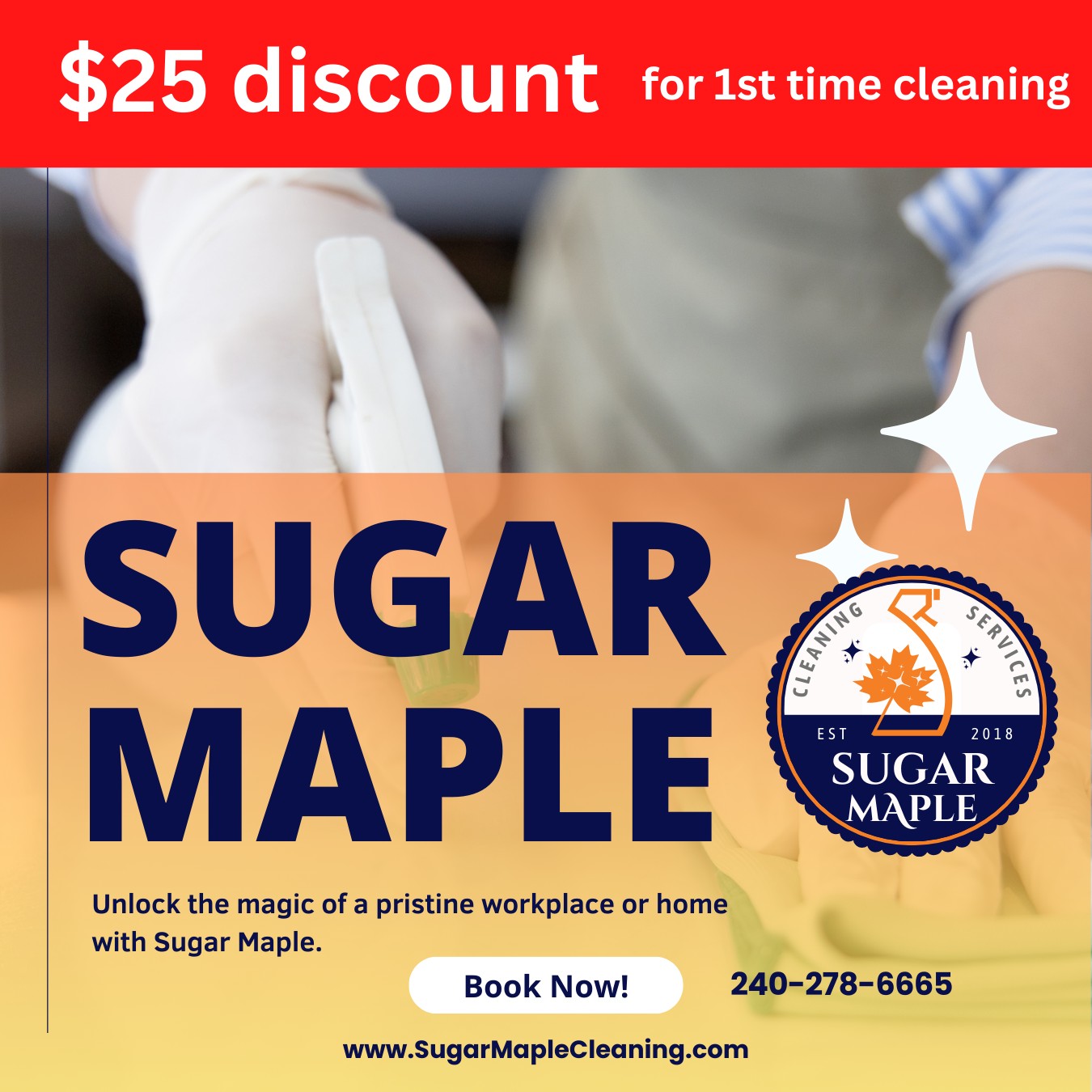 ๐ Freshen up your home with our detailed residential cleaning. Thereโs clean, and then thereโs Sugar Maple clean. #HomeSweetHome #Spotless Call us at 240-278-6665 or visit www.sugarmaplecleaning.com