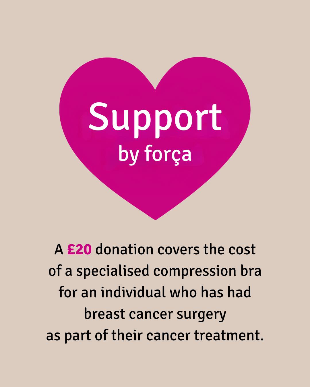 A donation of £20 will cover the cost of a specialist compression bra for someone who has had breast cancer surgery as part of their cancer treatment.
It makes such a difference to someone experiencing the most difficult of times.
You can make a donation at https://cafdonate.cafonline.org/11273#!/DonationDetails
(or follow the link in bio)
Thank you for your support 🙏
#supportbyforça #forçastrengthagainstcancer #strengthagainstcancer