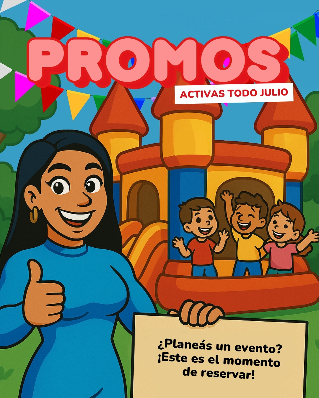 🎉 ¡PROMOS ACTIVAS TODO JULIO!
Si estás organizando un cumple, un egresadito o un evento para tu empresa…
📌 ESTE es el mes para reservar.
💬 Escribinos hoy mismo y te armamos una propuesta a medida.
#promosjulio #deliveryfun #egresaditos2025 #eventosempresariales #fiestainfantil #inflables #animaciones