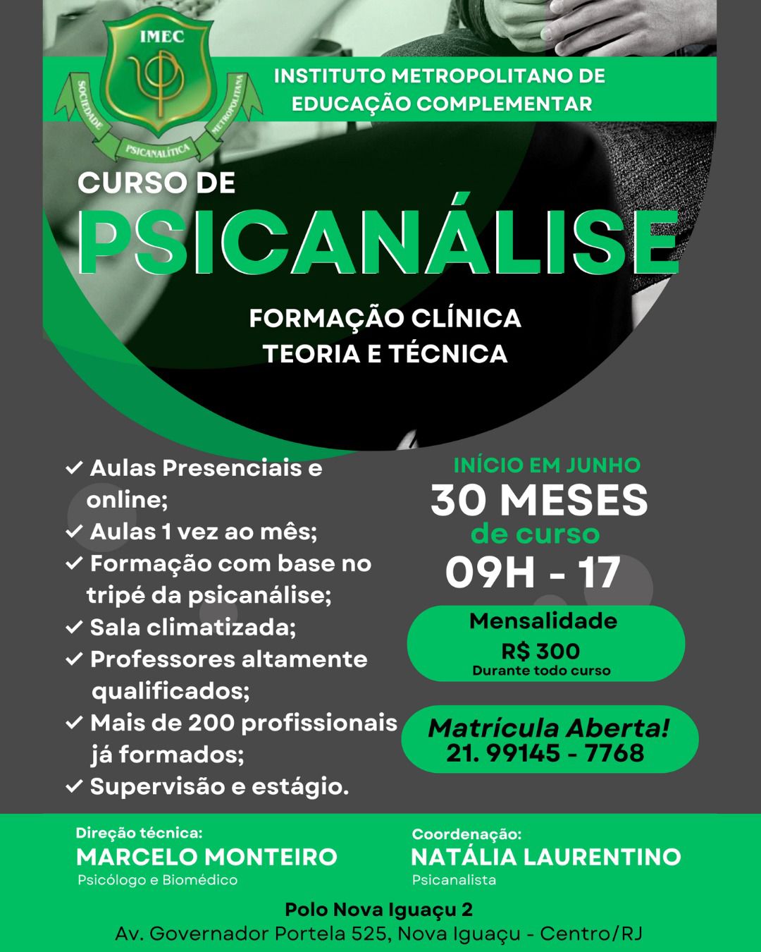 NO CENTRO DE NOVA IGUAÇU
"Quanto melhor é adquirir a sabedoria do que o ouro! E mais excelente é adquirir o entendimento do que a prata!" Pv. 16:16.
Daniel e seus amigos se demonstraram mais doutos do que os demais sábios da Babilônia... Dn.1:20.
Vivemos na era do conhecimento. Aprender ferramentas que serão úteis em nossa vida pessoal, assim como, para o serviço e comunicação neste mundo é de extrema importância se queremos ser ouvidos e relevantes.
Jesus deu a sua vida por você! Invista em você também para que possamos honrá-lo com cada vez mais competência e propriedade.
Qualquer dúvida estou à disposição.
Inscrições abertas!
Aproveitem e compartilhem!