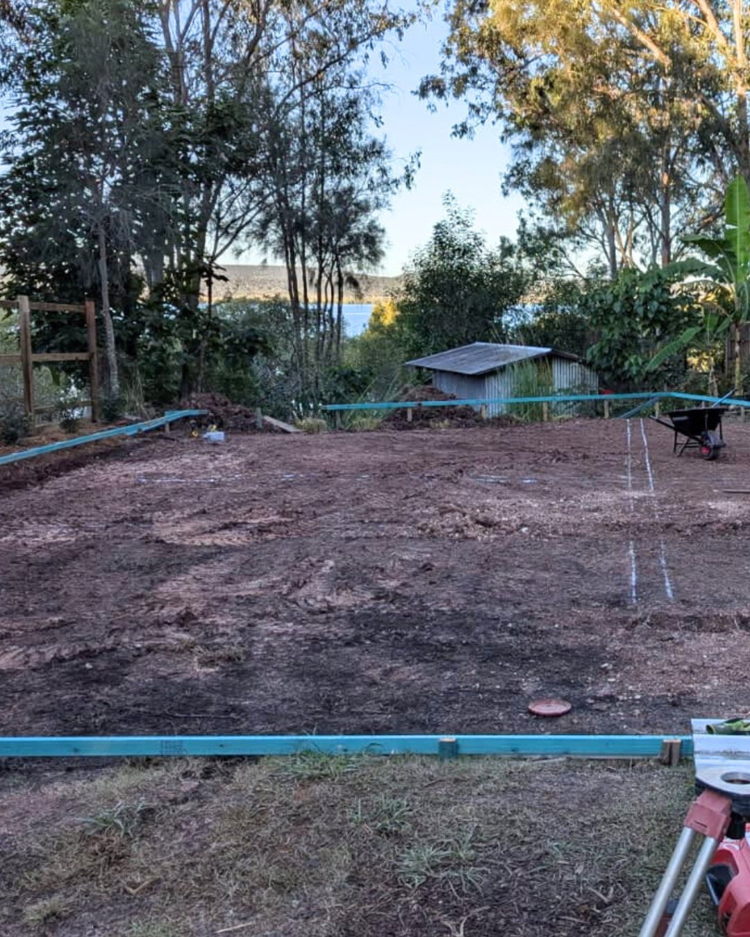 Setout has begun on a very special waterfront Hempcrete House build on Lamb Island. Can't wait to see this one take shape!