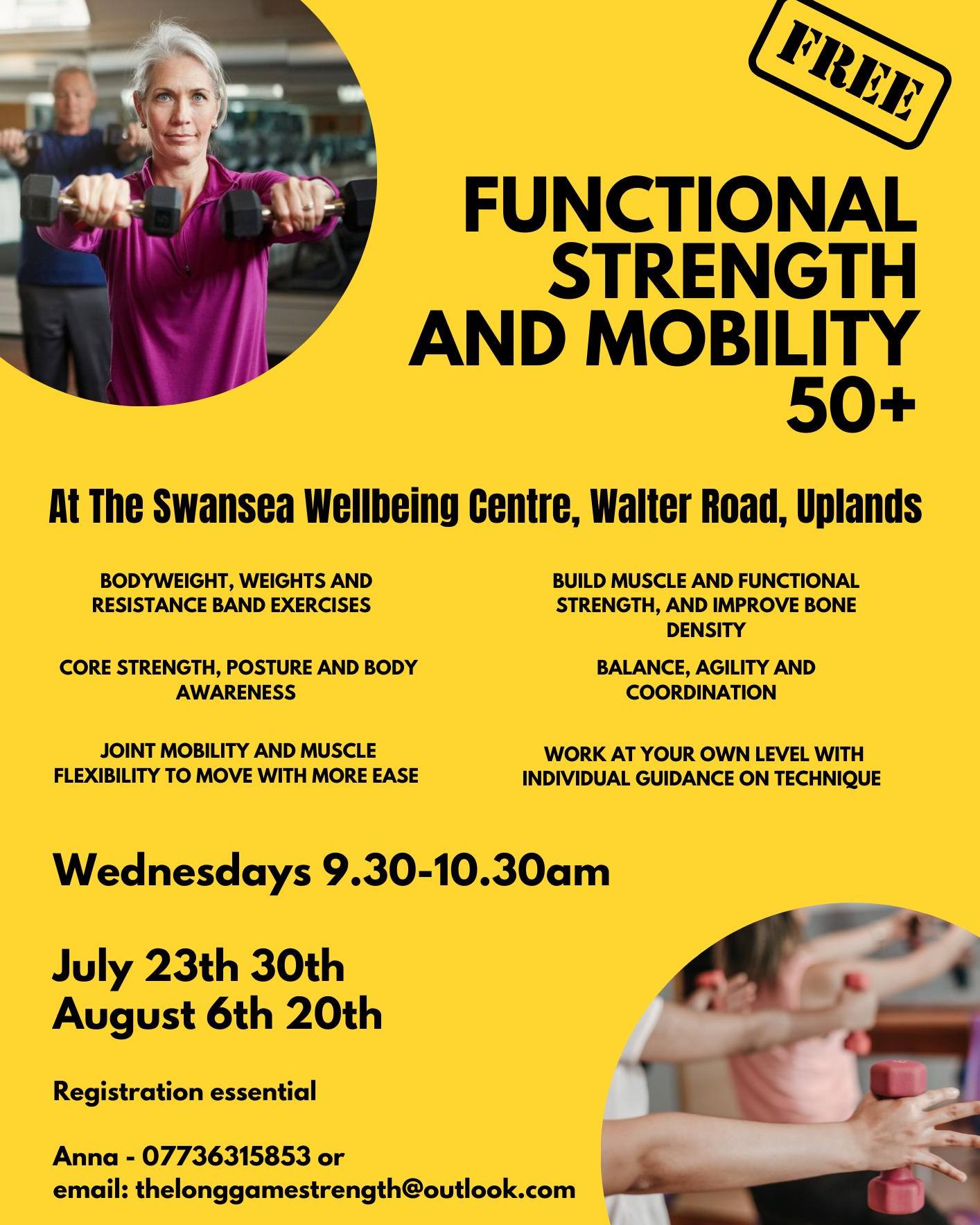 Free classes for over 50s at @wellbeingswansea
#HereForYouThisSummer