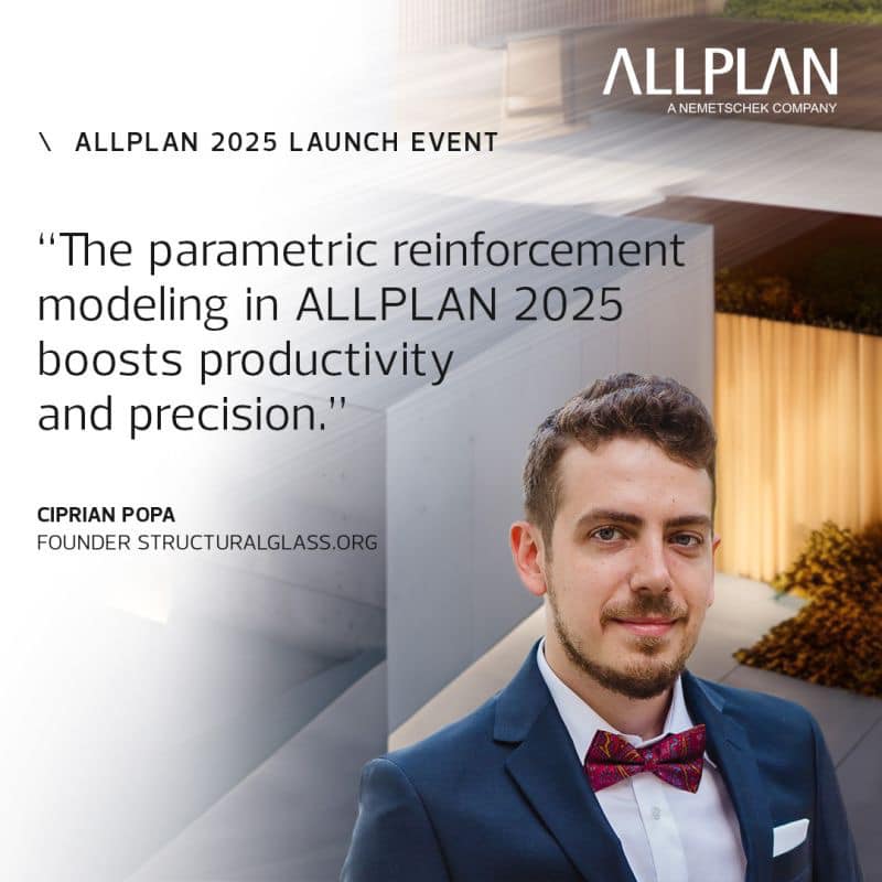 Vă invit joi (10.10.2024) ora 14.00 să participați online gratuit la lansarea ALLPLAN 2025. Detalii și înscriere găsiți aici: https://www.allplan.com/launch-event-2025/