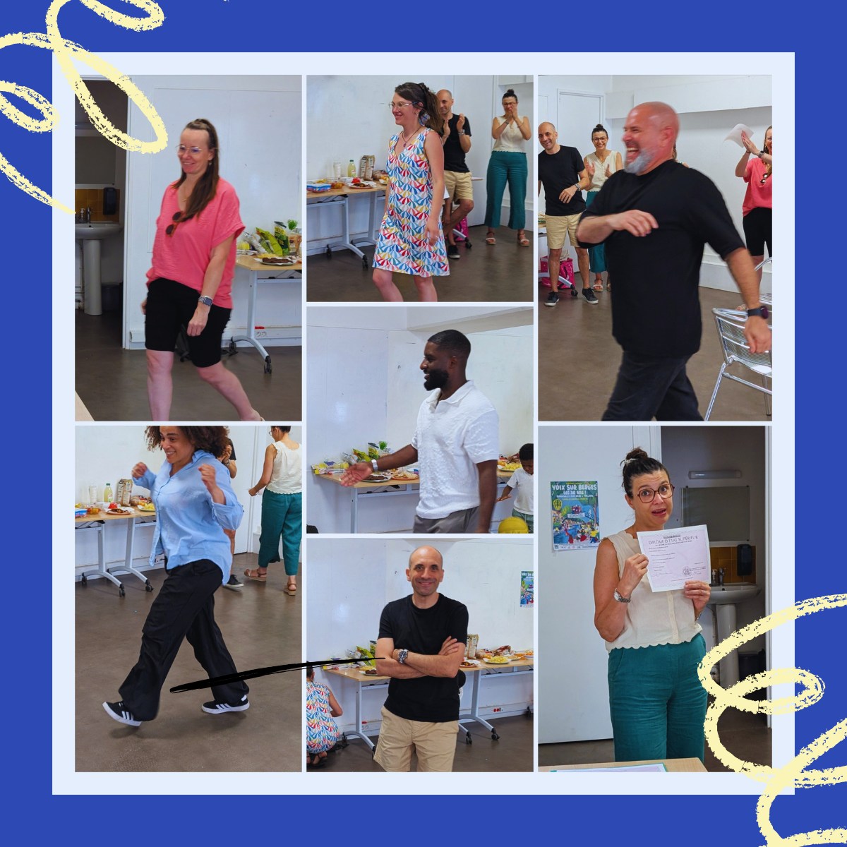 13, chiffre bonheur?
C'était notre 13ème promo DESJEPS, ils étaient 13 inscrits. Une "petite promo"; ce qui a permis à Stéphanie et Sara, nos mentors-responsables de formation de travailler différemment et en s'adaptant encore plus qu'à l'habitude aux demandes des stagiaires. Cette adaptation, ils s'en sont tous montrés acteurs. En proposant des temps informels entre eux de motivation, de suivi de formation; en proposant des rencontres dans leurs structures; bref en mettant le collectif au centre de leur formation. Comme quoi, même en ligne, le collectif peut prendre toute sa place!
Résultat? Des heureux! Aussi bien chez nos stagiaires que nos responsables de formation. Et 100% de #réussite à l'arrivée!
Les "Orenda" (nom de promo signifiant union de l'esprit, l'âme et le corps); nous vous souhaitons une belle route professionnelle et on espère vous croiser sur notre chemin.
Félicitations à tous pour votre réussite au #desjeps