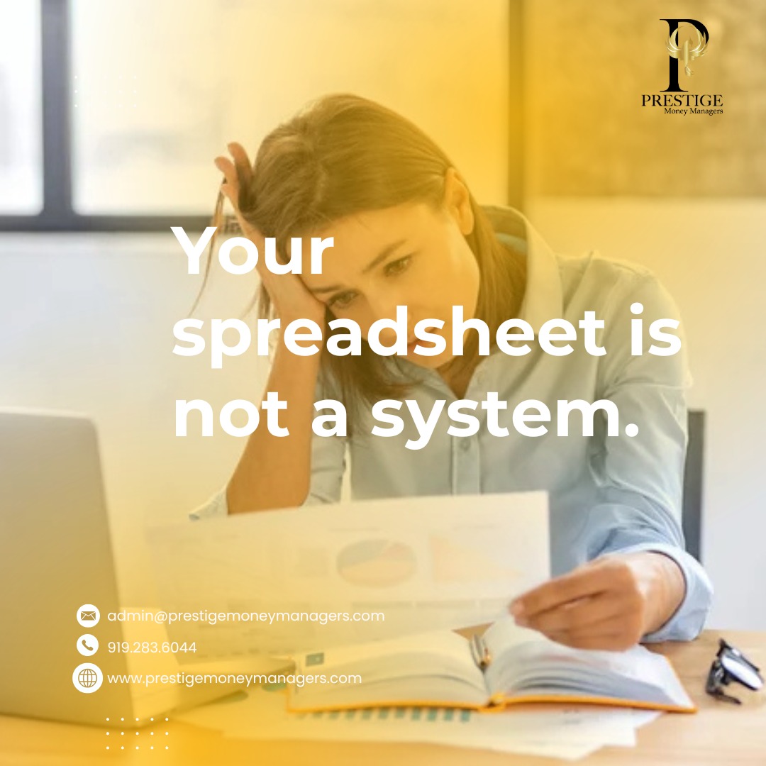 MONEY MONDAY
Your spreadsheet is not a system
If your “books” are just a Google Sheet you update once a month… you’re leaving your business vulnerable.
😰 Missed deductions
🧩 Lost receipts
📅 Delayed decisions
We bring structure, automation, and support so you can work smarter, not harder.
DM us for details
#FinancialFreedom #SmartMoneyMoves #SmallBusinessSuccess #PrestigeMoneyManagers
