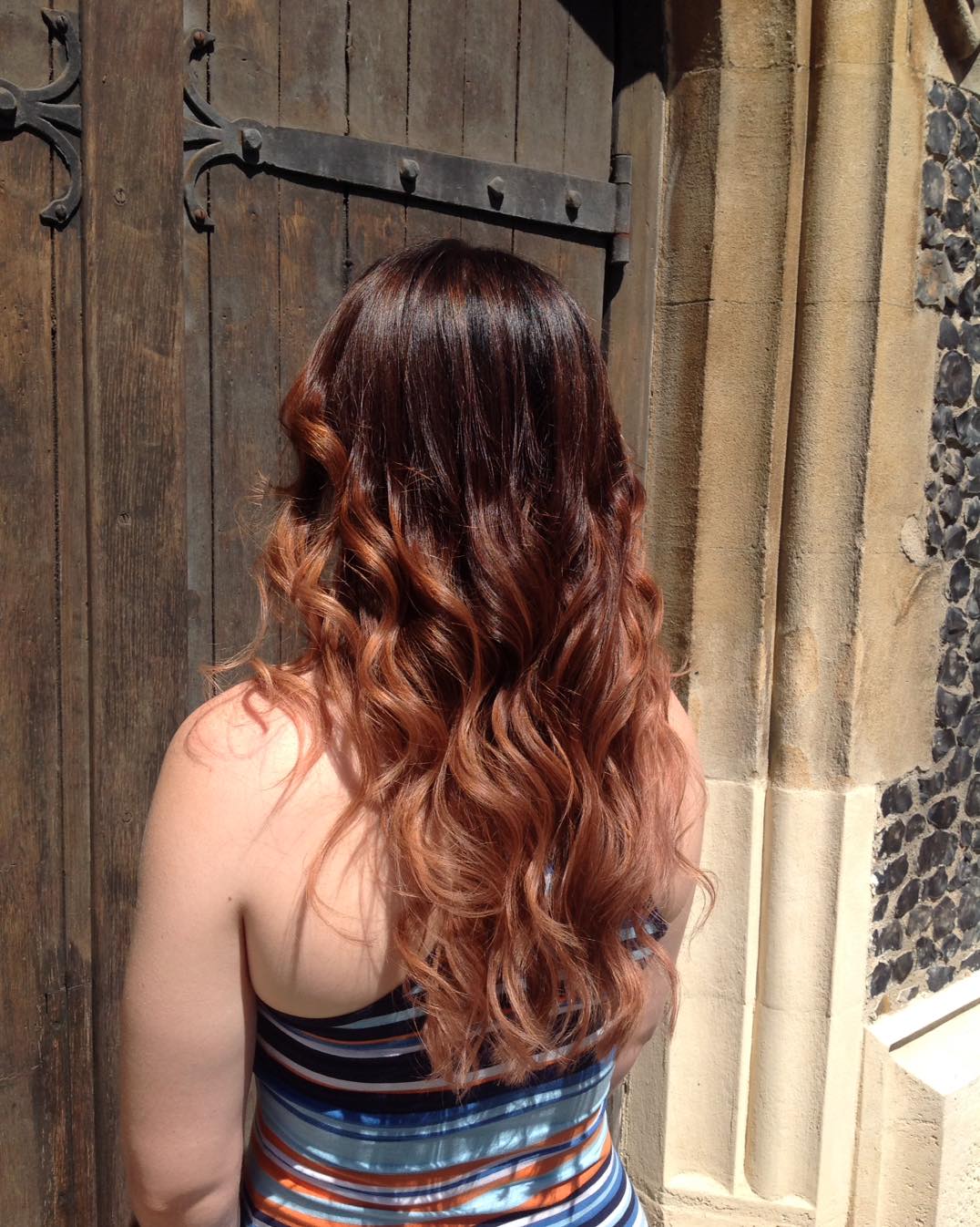 Rose gold balayage created by @sarahpoolstylist Beautiful summer colour