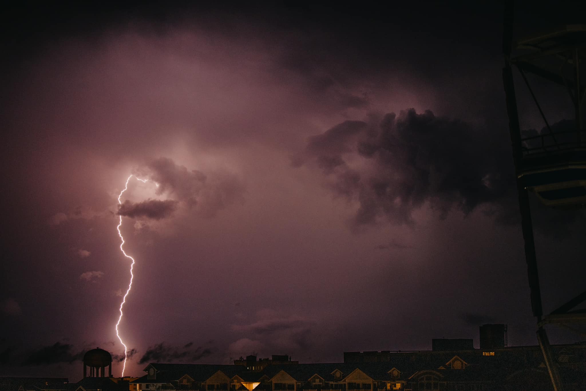 The other night I found myself on top of the super slide at Ocean City Playland waiting for the couple to arrive (it was a proposal 
on the Ferris wheel).
Everyone had left, all the lights shut off and it was just me. Some might disagree but to me it felt like perfect place perfect time. I have never photographed lightning before, but I will say now I am hooked⚡️