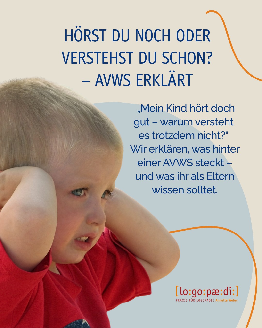 👂🏼 AVWS – vier Buchstaben, die viele Fragen aufwerfen.
Wir haben euch hier bereits die ersten Anzeichen einer AVWS vorgestellt. Jetzt wollen wir gemeinsam etwas tiefer eintauchen: ⤵️
🔻 Was genau ist eine auditive Verarbeitungs- und Wahrnehmungsstörung eigentlich?
🔻 Wie kann man sie erkennen – und was können wir in der Logopädie tun, um Kinder zu unterstützen?
In unserem Karussell erfahrt ihr alles Wichtige rund um AVWS – von den typischen Anzeichen bis zu praktischen Tipps für den Alltag. ☝🏼🙃
Logopädie ist Teamwork – gemeinsam mit Eltern, Lehrkräften und dem Kind.
Wenn ihr Fragen habt: Schreibt uns gerne oder ruft an – wir sind für euch da! 🤗
#logopädiepraxis #logopädiepraxissalzkotten #stottern #sprechangst #sprachfreude #kommunikation #sprechen #hören #logopädie #avws #salzkotten
