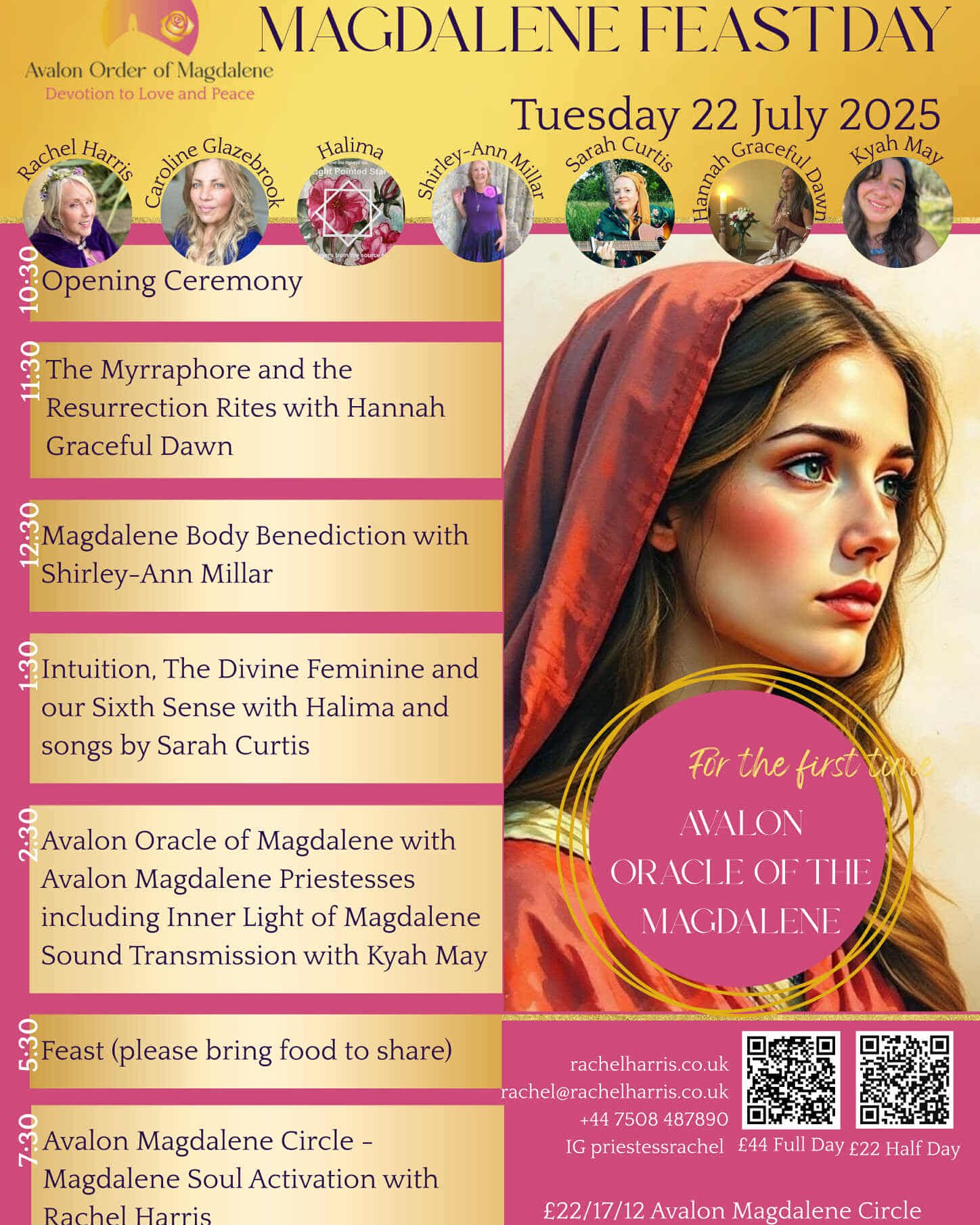 🧡 Magdalene Feast in Glastonbury 🧡
Join the sisterhood coming together for a full day immersion into her wisdom and power!
Half a day or full day of exciting workshops and presentations.
Just drop in on the day, here at Goddess House Glastonbury.
#magdaleneday #marymagdalene #avalon #goddess #GoddessDay