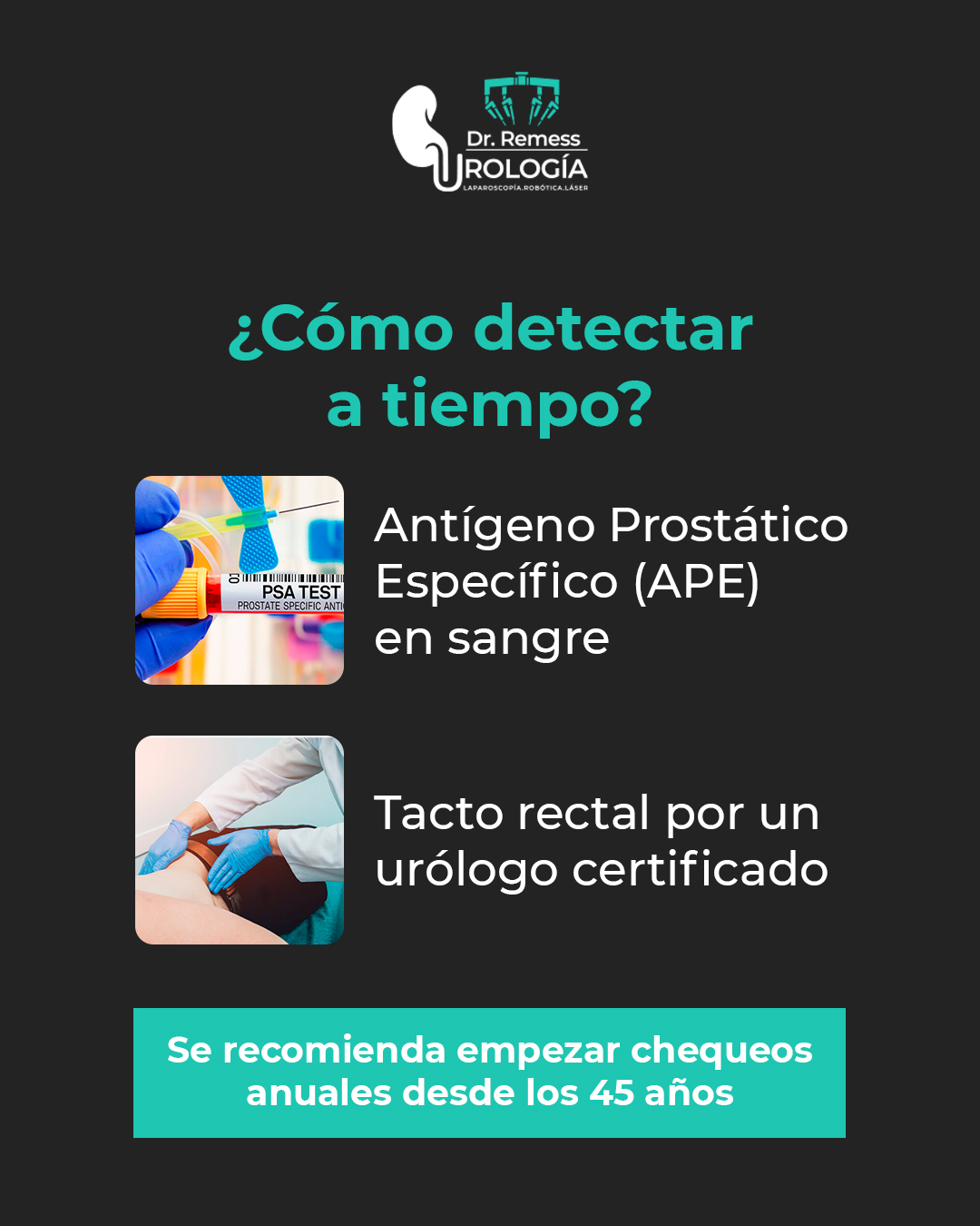 🔵 El cáncer de próstata es el tipo de cáncer más común en hombres.
Hablar de él no debería ser un tabú, sino una prioridad.
La información también es prevención.
-
📞 Agenda tu cita por WhatsApp: 333 395 8988
🏥 Moleet Medical Unit. Av. Sebastián Bach 4754, Zapopan, Jal.
