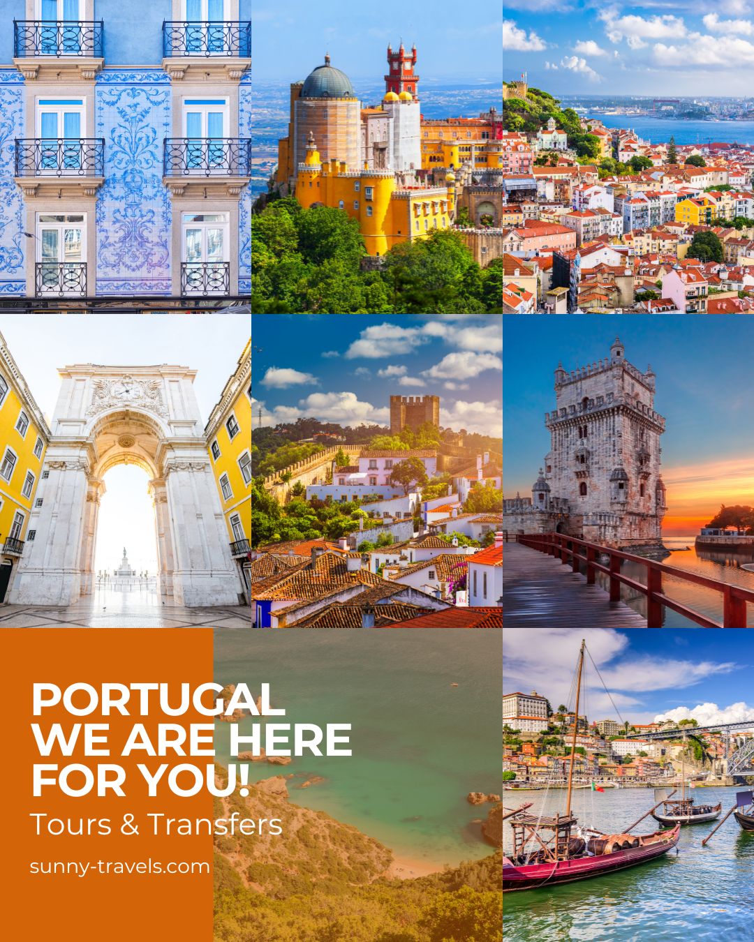 Portugal is more than postcards. It’s winding alleys, sunlit coastlines, medieval castles, and flavors you’ll never forget.Whether it’s a custom day tour, a transfer with stories along the way, or a full journey designed around you, I’m here to make Portugal yours.
✨ Private. Authentic. At your pace.
Ready to plan your perfect trip? Visit www.sunny-travels.com and let’s get started.