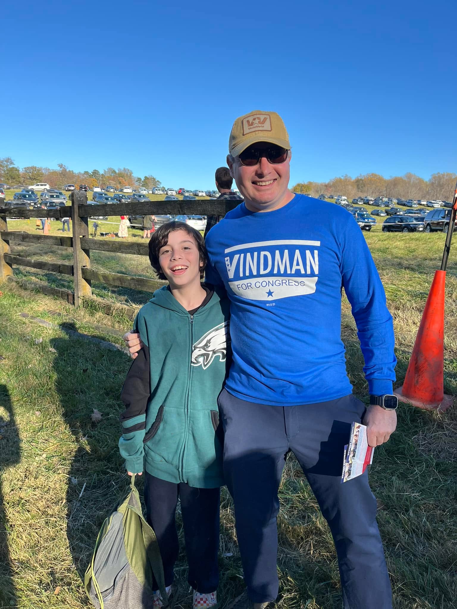 Hey Virginia! If you're in his district, please vote for Eugene Vindman for Congress if you want a serious, decent candidate (who also doesn't put a fake family in his ads - so weird: https://www.huffpost.com/entry/derrick-anderson-fake-family-photo-cease-and-desist_n_6722487ce4b03a564e7cf110/amp).
We got to shake his hand this weekend & my cute nephew posed with him for a photo!