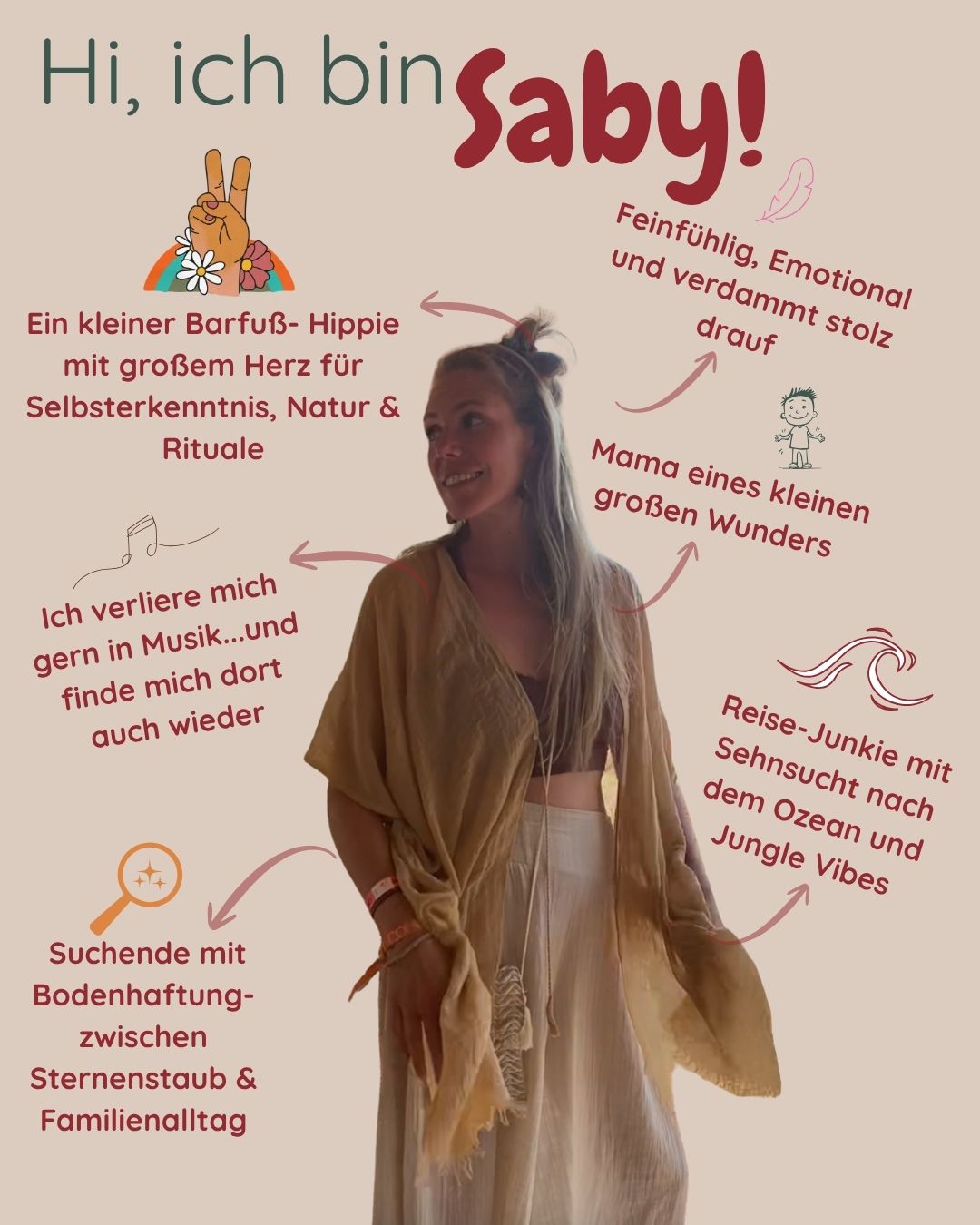 Hi, it's Me, ich bin Saby 🌿🧘♀️🌞🌚
Schön dass ihr hier seid!
Kurze Vorstellungsrunde von mir, für alle die mich noch nicht kennen.
Wenn du neu hier bist: Es gibt laufende Yogaklassen, Healing Circles & Retreats mit mir, wo wir gemeinsam in die tiefe gehen, denn ich liebe tiefe Verändungsprozesse, ganz nach dem Motto *Be the change you wann see in this world*
Folgst du mir schon länger? Dann würde mich brennend interessieren ob ich deiner Meinung nach etwas vergessen habe 🔥😆
Ich freu mich wenn du mir auf meiner Reise folgst, und hoffe ich kann dich inspirieren 🫶🙌❤
Let's create some magic & Love together ✨