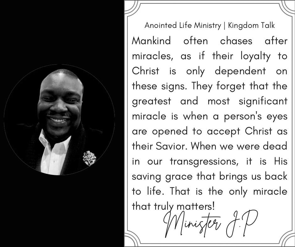 Instead of chasing after miracles alone, let us strive for a personal and intimate relationship with God!