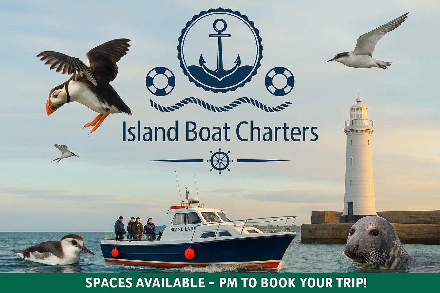 🌞⚓ Summer Adventures Start Here with Island Boat Charters Donaghadee! 🌿🐟
There’s still time to hop aboard for an unforgettable day at sea! Whether you fancy exploring the wildlife-rich Copeland Islands or enjoying a peaceful fishing trip, we have spaces available this week:
🛥️ Copeland Islands Scenic Cruises
Glide past lighthouses, spot seals and seabirds, and soak up the summer views:
📅 Thursday 17 July at 2pm
📅 Friday 18 July at 2pm
🎣 Fishing Trips
Relax, cast off, and try your luck—no experience needed:
📅 Thursday 17 July at 6:30pm
📅 Friday 18 July at 10am
Equipment is provided.
🌟 Spaces are limited—perfect for families, friends, or solo explorers looking for a day out with a difference.
📲 To book your place, please send us a private message here on the page.
🌐 For more information and prices:
www.islandboatchartersdonaghadee.com
#IslandBoatCharters #Donaghadee #FishingTrips #BoatCruise #SummerOnTheWater #DiscoverNI #SealSpotting #PuffinsAndSeaViews
#mvislandlady #copelandislands