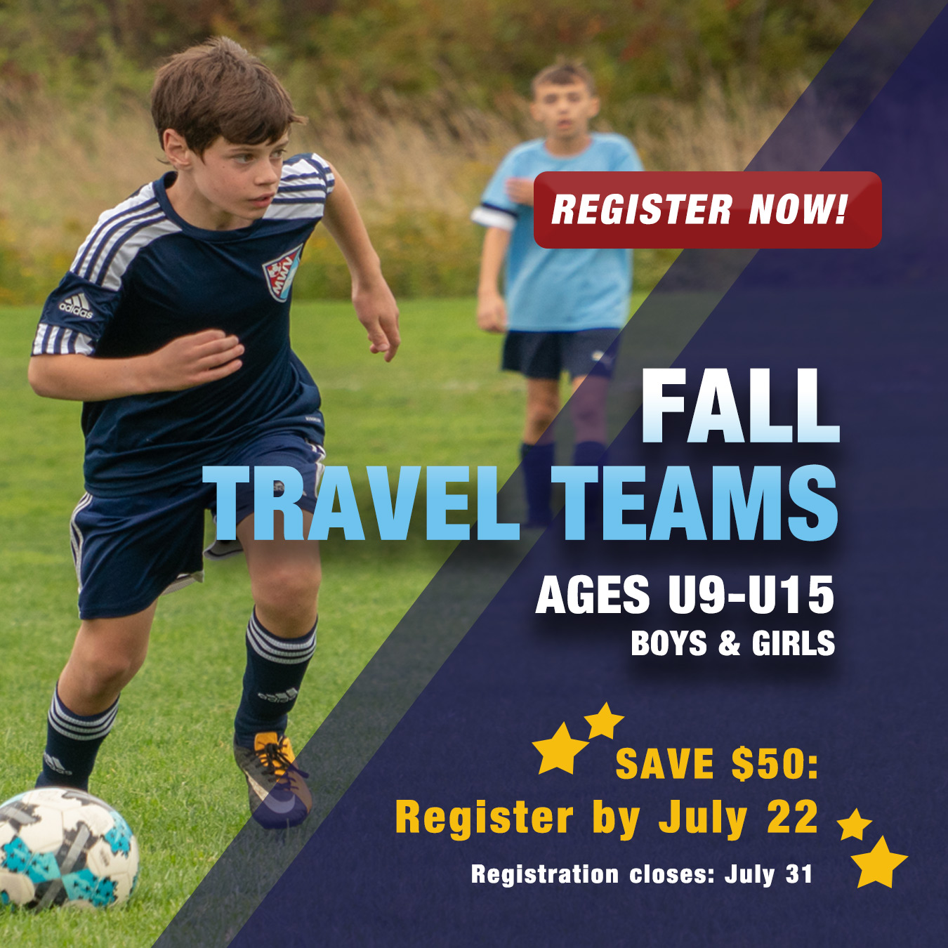 Register by July 22nd, save $50!
https://www.mwvsoccer.com/fall-travel-teams