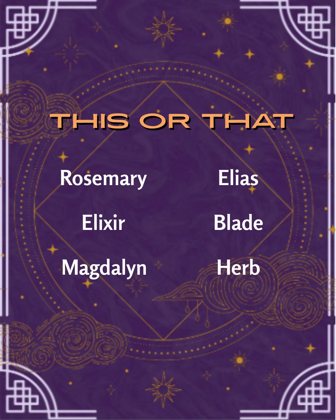 Watching the reviews come in this first week has been such a thrill. Thank you to every reader who has taken the time to drop a review. They truly help our book reach the readers it will suit best. <3
Let's take a breather and play a little game of This or That, Healing Elixirs & Wicked Crows style of course. ;)