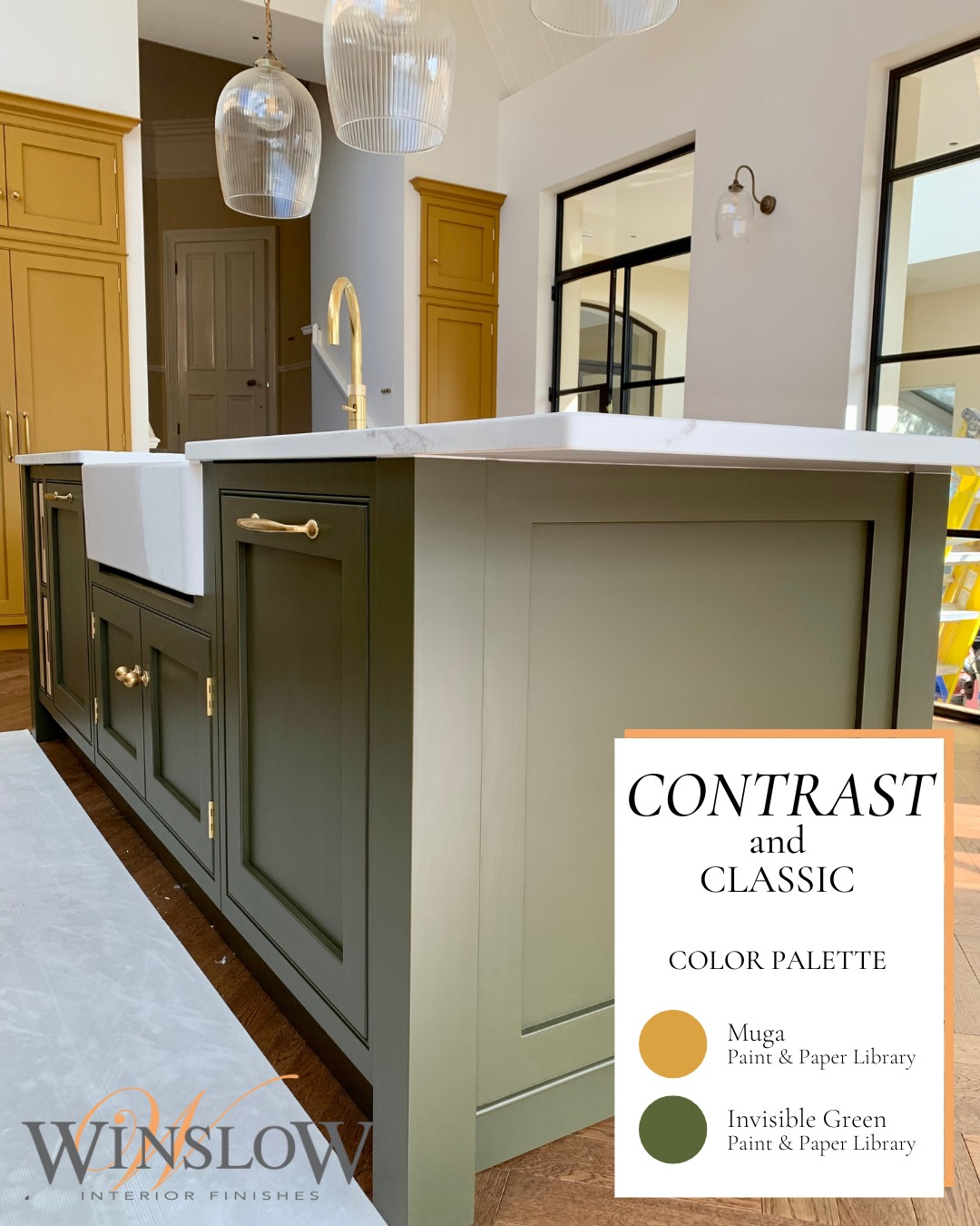 This recently completed project in Putney, demonstrated our client's eye for a contrasting yet classic colour choice that complimented their bright and airy @thomasdavieskitchens kitchen.
Their selected colour palette created a warm and striking effect, choosing @paintandpaperlibrary 'Muga' for the wall cabinetry and 'Invisible Green' for the centre piece island.
A unique colour combination that worked perfectly and was emphasised by the high ceilings and flooded natural light with stunning results.
#winslowinteriorfinishes #traditionalhandpainting #bespokekitchens #interiorcolourschemes #paintandpaperlibrary #kitchendecor #colourinspiration #luxurykitchens #paintfinishes #instagramkitchens #kitcheninteriors #kitchendesignuk #interiordesign #colourinfluence #handpaintedkitchens #putney #thomasdavieskitchens