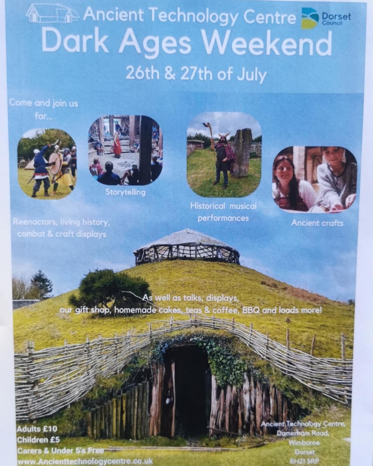 This weekend !
Join us at the Dark Ages open weekend
📅26 Jul 2025, 10:00 – 27 Jul 2025, 16:00
📍Cranborne, Damerham Road, Cranborne, Wimborne BH21 5RP, UK
🎟️Tickets available on the gate (cash or card) - no booking or pre-purchase necessary.
-£10 per adult.
-£5 for children. Under 4's free
🐑No dogs allowed on site due to livestock. Please contact us if you need to bring an assistance dog.
☕Tea and cake available🍰
🍖BBQ with vegetarian options (cash only for BBQ food)🍔
It is advisable to bring cash for the traders on site including BBQ due to variable phone and WiFi signals
https://ancienttechnologycentre.com/public-events
#ulfhedinn #viking #viking #darkages #ancientechnologycentre #ancientechnology #cranborne #dorset #dorsetvikings #dorsetdarkages #longhouse #roundhouse #theatc #livinghistory #reenactment #vikingrenactment #wessex #vikingsofpoole #thevike #vikesoceity