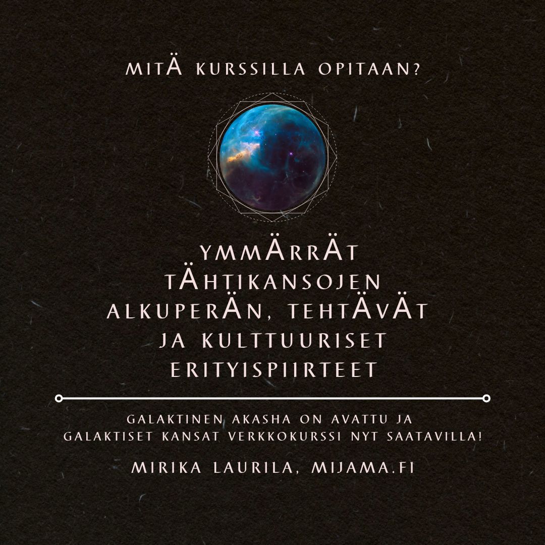 đȘđRakas Universumin Ihmisarkkitehti, oletko tuntenut kutsun, mutta jokin esti sua aiemmin? đđȘ
HyviÀ uutisia: Viimeinen -150⏠pois kurssihinnasta mahdollisuus on nyt voimassa vielÀ hetken⊠Et ole myöhÀssÀ.
đ« Saat 20 tuntia kurssimateriaalia ja harjoituksia vuodeksi.
đ« Tutustut syvĂ€llisesti 11 Galaktiseen sivilisaatioon ja samalla itseesi tĂ€htelĂ€isenĂ€
đ« Astut tĂ€htiperheesi viisauden ÀÀrelle oivaltamaan syvemmin yhteytesi
đ« Saat integroiva kokemuksen yhteyksistĂ€si â sydĂ€meen, kehoon, arkeen
Liity nyt, jos sydĂ€messĂ€si resonoi KYLLĂ: mijama.fi/galaktinen-akasha
đ« Galaktinen Akasha tarjoaa 10 tĂ€htikansan viisauteen pohjautuvan verkkokurssin bonusmateriaaleineen, joka auttaa sinua muistamaan galaktisen alkuperĂ€si â ja tuomaan jo valmiiksi aavistamasi asiat osaksi elĂ€mÀÀsi tÀÀllĂ€.
Rakkaudella,
Galaktinen mentorisi Mirika đđœđȘ
#tÀhtelÀiset #galaktisetkansat #galaktinenakasha #lÀhdekenttÀ #tietoisuusverkosto #rakkausÀly #galaktinenihminen