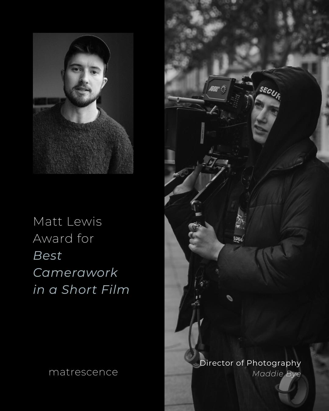 A final congratulations to Maddie Bye, who has been awarded the @mattlewisfilm Award for Best Camerawork in a Short Film for her work as Director of Photography on Matrescence! ๐๐ฅ
This award carries extra meaning โ Matt Lewis is a @bafp_uop alumni who went on to become Director of Photography on the famous @netflix limited series, Adolescence, and itโs an honour to see Maddieโs talent recognised in his name.
Her eye for composition, sensitivity to the story, and calm professionalism on set made such a huge difference to the tone and intimacy of the film.
Weโre incredibly proud of her, and so grateful for the care and artistry she brought to every frame. ๐ฉต
.
#matrescence #womeninfilm #emergingfilmmakers #adolescence #mattlewis #netflix #gradfilm #studentfilm #indiefilm #cinematography #dp #dop #filmaward #shortfilm