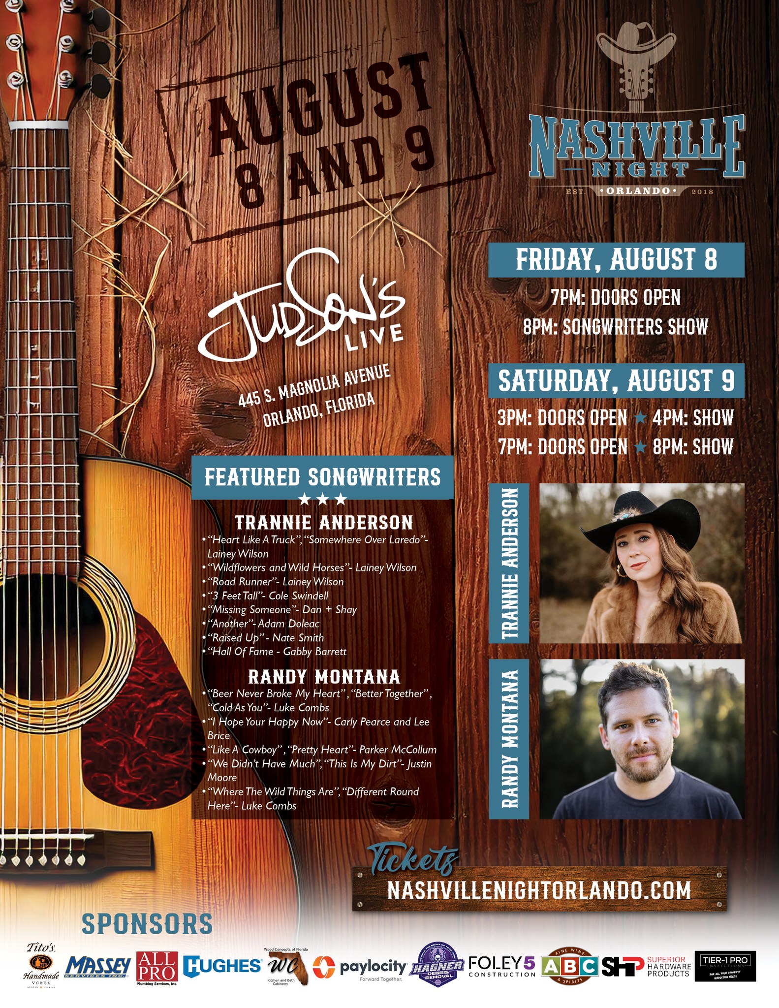 TICKET REMINDER- Tickets go live to see @trannieanderson and @randymontana Thursday morning at 10am! Set your alarms!
Ticket Link- www.nashvillenightorlando.com
We are looking forward to another incredible show! Thank you Orlando for your passion for Nashville Night In Orlando !
Dr. Phillips Center for the Performing Arts @drphillipsctr