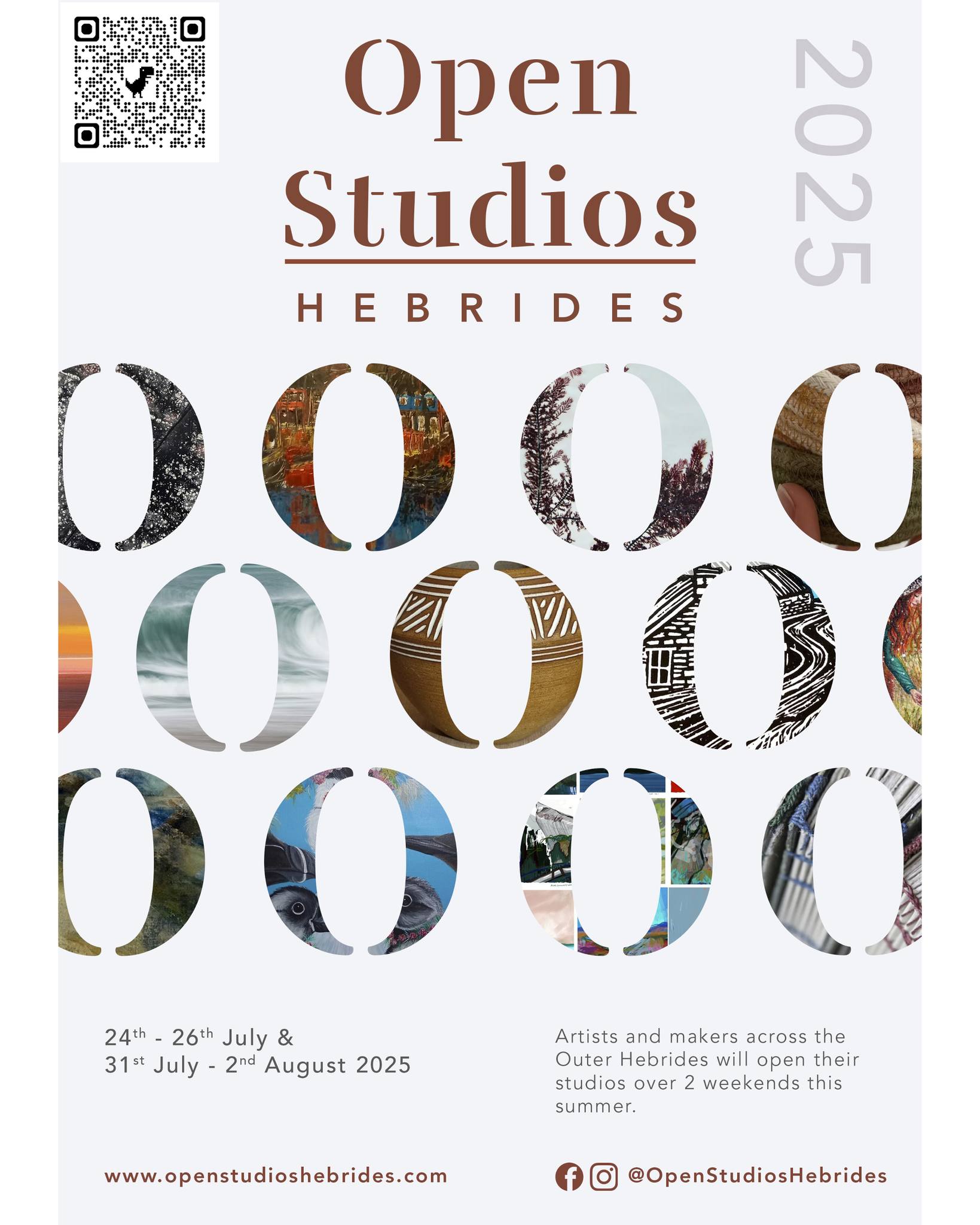 Over the next few days we will be sharing details of the artists and crafters who will be displaying their work in our two shared venues this year.
3 members will be in at the Galson Estate Trust - Urras Oighreachd Ghabhsainn
14 members will be in Stornoway Town Hall.
Keep an eye out for posts about these 17 fantastic members.
Open Studios Summer Event: 24, 25 & 26 July and 31 July, 1 & 2 August.
See all of our members, and find our interactive map of studio and group venue locations on our website: https://www.openstudioshebrides.com/
#OpenStudiosHebrides #OpenStudios #LocalArtistShowcase #OuterHebrides #IsleOfLewis #IsleOfHarris #Crafts #ArtsAndCrafts #Artists #ScottishArtistsAndMakers #Stornoway #Hebrides