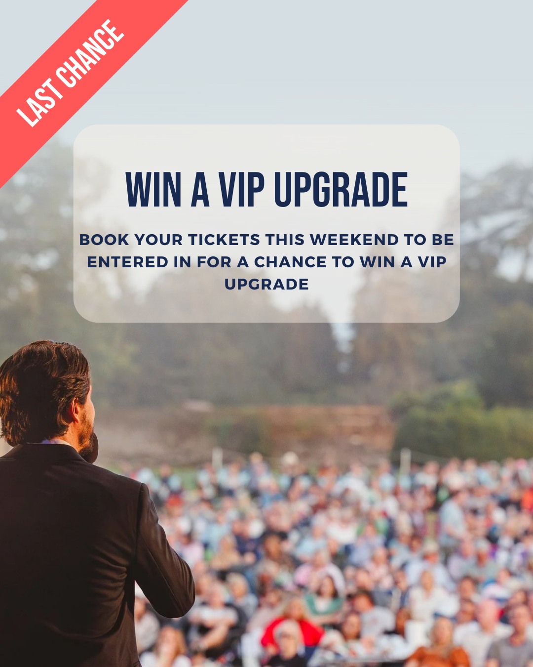 From the 7th July - 20th July, we are running a competition to win a VIP Upgrade!
Any tickets purhchased will automatically be entered into a prize draw for a chance to be upgraded to enjoy the night in VIP style!
Our lucky VIP guest will receive:
✨ A curated picnic by British Fine Foods
🍾 A bottle of chilled Emissary Prosecco DOC on arrival
🚪 VIP fast-track entry
🎶 Access to the exclusive VIP area with premium seating and facilities
🎫 All you have to do to be in with a chance of being upgraded is book your Live at Loseley Tickets before Sunday 20th July – and you’ll be automatically entered to WIN.
More details at liveatloseley.com