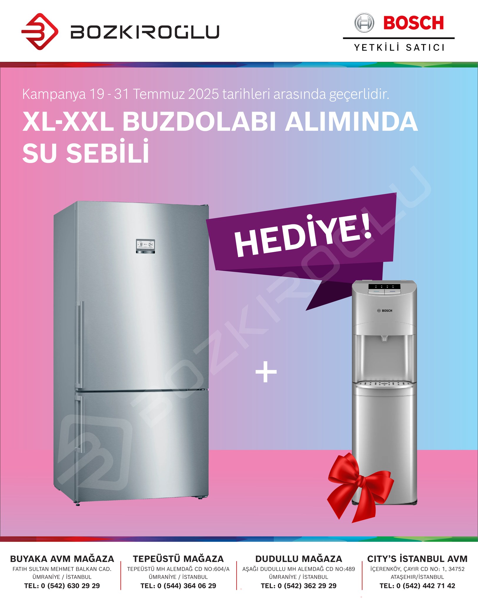 📦 Büyük Al, Serinlik Kazan!
🧊 XL-XXL Buzdolaplarında
🎁 Su Sebili Hediye!
📍 City’s İstanbul AVM
🏢 İçerenköy, Çayır Cd No: 1, Ataşehir / İstanbul
📞 Tel: +90 542 442 71 42
📍 Buyaka AVM Mağaza
🏢 Fatih Sultan Mehmet Balkan Cad. Buyaka AVM No:B:31 Ümraniye / İstanbul
📞 Tel: 0 (216) 771 11 37
📞 Tel: 0 (542) 630 29 29
📍 Tepeüstü Mağaza
🏢 Tepeüstü Mh Alemdağ Cd No:604/A Ümraniye / İstanbul
📞 Tel: 0 (216) 364 06 29
📞 Tel: 0 (544) 364 06 29
📍 Dudullu Mağaza
🏢 Aşağı Dudullu Mh Alemdağ Cd No:489 Ümraniye / İstanbul
📞 Tel: 0 (216) 313 85 86
📞 Tel: 0 (542) 362 29 29
#BoschEvAletleri #PestoSos #ErgoMaster #bosch #boschbeyazeşya #kampanya #10yılmotorgarantisi #bozkiroglu #buyakavm #buyakabosch #dudullu #tepeüstü #yetkiliboschbayi