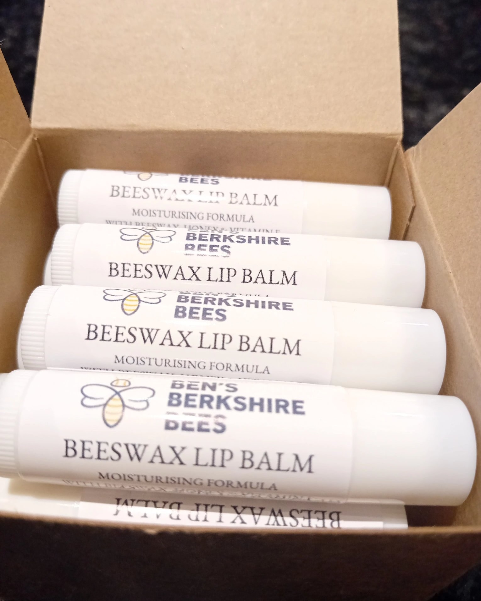 We are back in stock of natural lip balms.