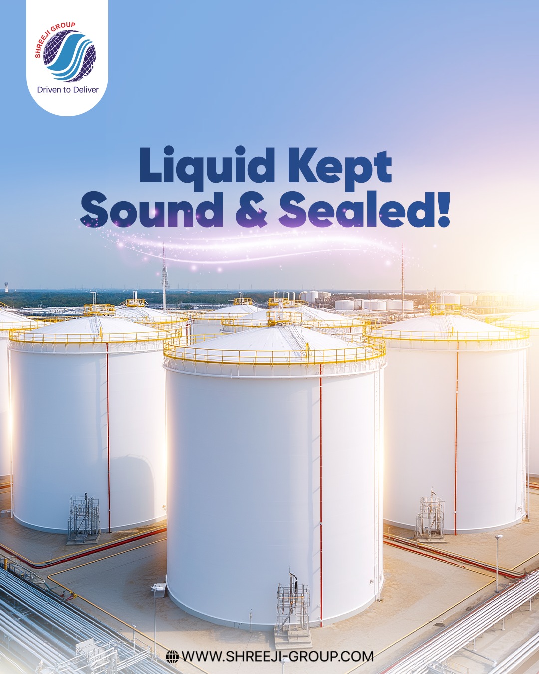Every drop matters. Our secure storage tanks ensure that liquids stay safe and intact with the highest care and standards. Shreeji Group is committed to reliable, sealed storage for your needs.
- - - - -
Website: www.shreeji-group.com
Mobile: +91 9719912323.
Email: marketing@shreeji-group.com
- - - - -
#ShreejiGroup #LiquidStorage #TrustedSolutions #IndustrialStrength #SafeAndSound