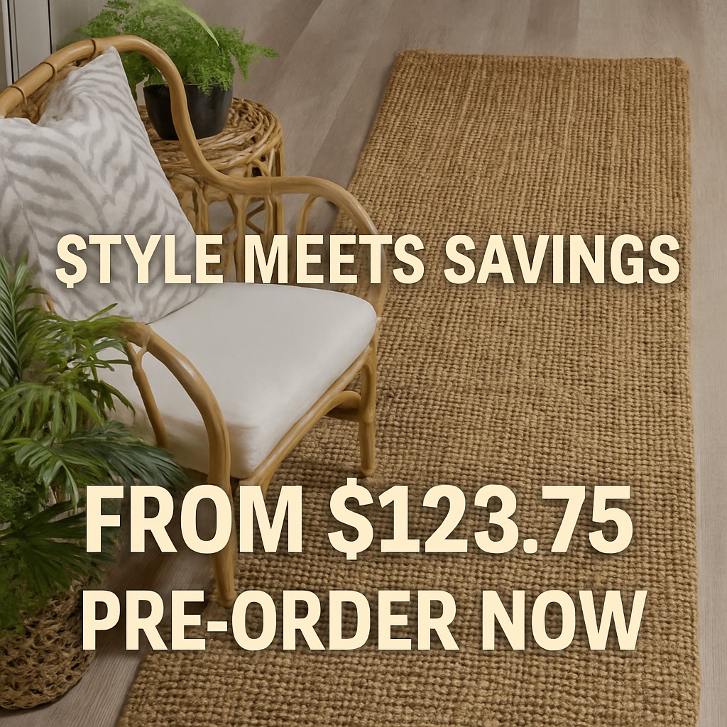 Pre Order Our Natural Indian Jute Hall Runner before it's gone again
Now from just $123.75 (was $165–$225)!
🏠 Perfect for warm, natural interiors
🚚 Pre-orders shipping early September
⭐ 32 glowing reviews can’t be wrong!
Available in 4 runner sizes:
➡️ 80x240cm
➡️ 76x300cm
➡️ 80x400cm
➡️ 80x500cm (IN STOCK)
💳 Pay just $30.94 in 4 interest-free payments with Afterpay.
👉 Shop now before they sell out!
https://nestwraps.co.nz/indian-jute-hall-runner/