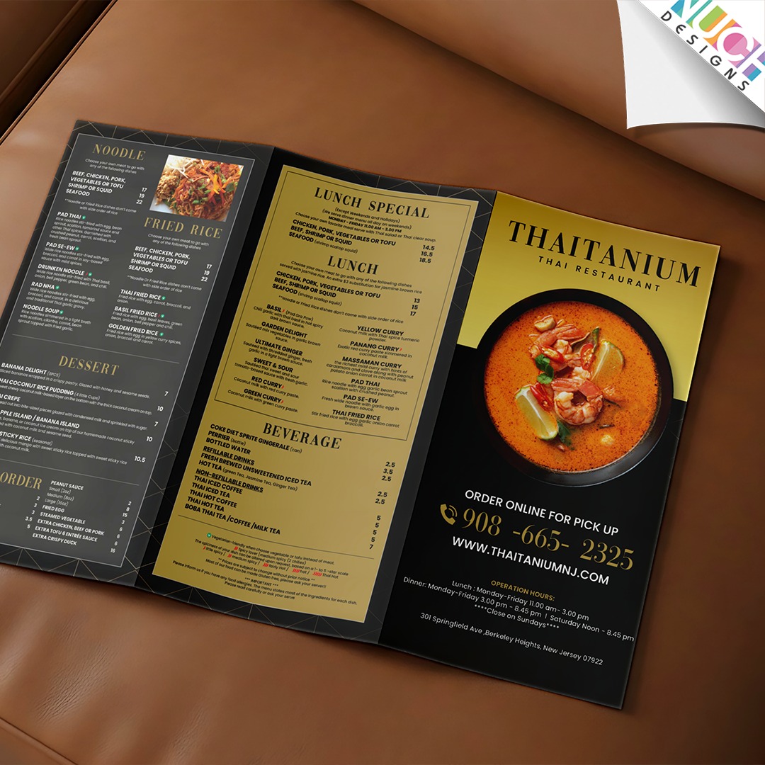 😁 รวมผลงานออกเเบบ To Go Menu เเละ Website ของร้าน Thaitanium Thai Restaurant, ผลงานออกแบบ Menu Poster ของร้าน Thai Village House เเละผลงานออกเเบบ Dinner Menu ของ ร้าน Kubo Asian Fusion & Bar ค่ะ
🌐 Website Design
เราออกแบบเว็บไซต์เเบบ Custom Design ให้รองรับทุกขนาดหน้าจอ ไม่ว่าจะเป็น Desktop, Mobile หรือ iPad พร้อมฟีเจอร์ Order Online เพิ่มความสะดวกให้ลูกค้าค่ะ
📖 Menu Design
เราออกแบบเมนูเเบบ Custom Design ตามบรีฟของลูกค้า เพื่อให้เหมาะกับเอกลักษณ์ของร้านที่สุด เเละยังมีรูปเเบบที่หลากหลาย ทั้งเเบบ A3, Magazine, Bi-Fold, Tri-Fold, Menu Board เเละสามารถเลือกไซส์ได้ตามต้องการเลยนะคะ
😁 Nuch.Designs รับออกแบบเว็บไซต์ ออกแบบเมนูร้านอาหาร ออกแบบโลโก้ และงานกราฟิกทุกชนิด
😁 สนใจติดต่อสอบถามโดยตรงได้ที่
Contact: 214-663-1239
Line ID: @nuchdesigns
Email: info@nuchdesigns.com
Website: www.nuchdesigns.com
#ร้านอาหารไทยในอเมริกา #นุชดีไซน์ #nuchdesigns #ออกแบบเว็บไซต์ร้านอาหารไทยในอเมริกา #เว็บร้านอาหารไทยในอเมริกา #เว็บไซต์ร้านอาหารไทย #ออกแบบเมนูร้านอาหาร #ออกแบบเว็บร้านอาหาร #เมนูเครื่องดื่ม #SocialMedia #รับดูเเละSocialMedia #รับดูเเละSocialMediaสำหรับคนไทยในอเมริกา