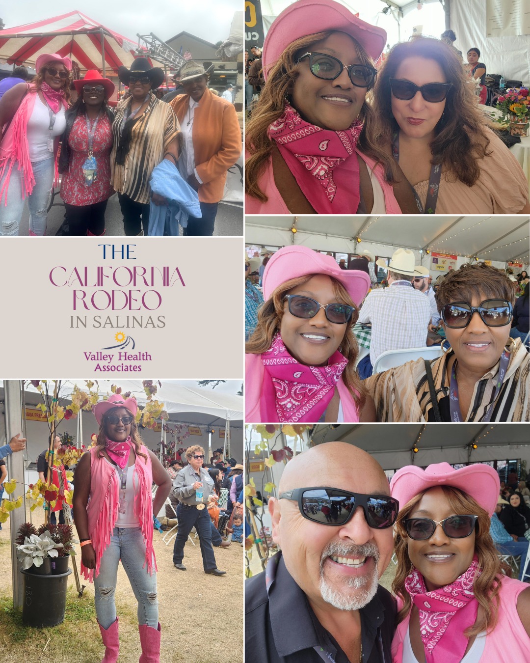 The California Rodeo in Salinas was a hit this last week. It is an event that brings entertainment, tradition, and financial security to the region. As every year, it was packed with families who enjoy all the Rodeo has to offer. Executive Director, La Tonya Glover attended Saturday and Sunday with family and friends. While there she ran into colleagues like Cristina Medina Dirksen of Kaiser Permanente and VHA board member, Louie Diaz-Infante. It is always a good place to enjoy and network.
#ValleyHealthAssociates #MontereyCounty #CommunitySupport