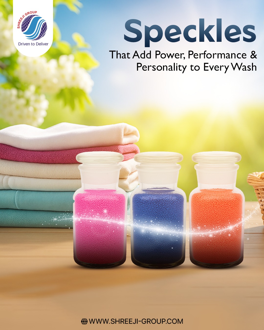 Add colour and strength to every wash with Shreeji Group’s high-quality speckles. They give your laundry a fresh, clean look with added charm. Trusted performance for everyday care.
- - - - -
Website: www.shreeji-group.com
Mobile: +91 9719912323.
Email: marketing@shreeji-group.com
- - - - -
#ShreejiGroup #LaundryCare #SpecklesPower #EverydayClean #SmartWashing