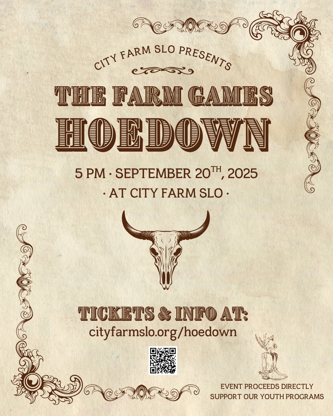 ๐ EARLY BIRD TICKETS ARE LIVE! ๐
Dust off your boots and grab your tickets!
Boots Bids and Boogie: The Farm Games Hoedown
๐๏ธ Saturday, September 20th
๐ 5 PM
๐ City Farm SLO
๐ You're invited to City Farm SLOโs biggest night of the year! Come for the farm games, stay for the hoedown...all while raising funds to grow the next generation of agricultural leaders.
Hereโs whatโs in store:
๐ฏ FARM GAMES - four sponsor-backed teams will compete in regenerative farming challenges like bed prep, broad forking, and transplanting under the watchful eye of our celebrity judges who will score teams on speed and style. Cheer them on as they dig, plant, and hustle their way to the grand prize!
๐ A farm-to-table BBQ FEAST paired with the finest selection of local beers and wines
๐ฃ A high-energy LIVE AUCTION & SILENT AUCTION
๐ฑRAISE THE PADDLE in support of City Farm's youth education programs
๐ต A good ol' fashioned hoedown featuring music by local favorite, THE MOTHER CORN SHUCKERS (@mothercornshuckers) and dancing under the stars!
๐๏ธ Early bird tickets available through August 15th...get them while they last!
๐ https://www.cityfarmslo.org/hoedown
Interested in sponsoring this one-of-a-kind event? Learn more at the link in our bio.
#BootsBidsBoogie #FarmGamesHoedown #CityFarmSLO #SupportYouthAg #SLOEvents #FarmToFuture #DancingUnderTheStars