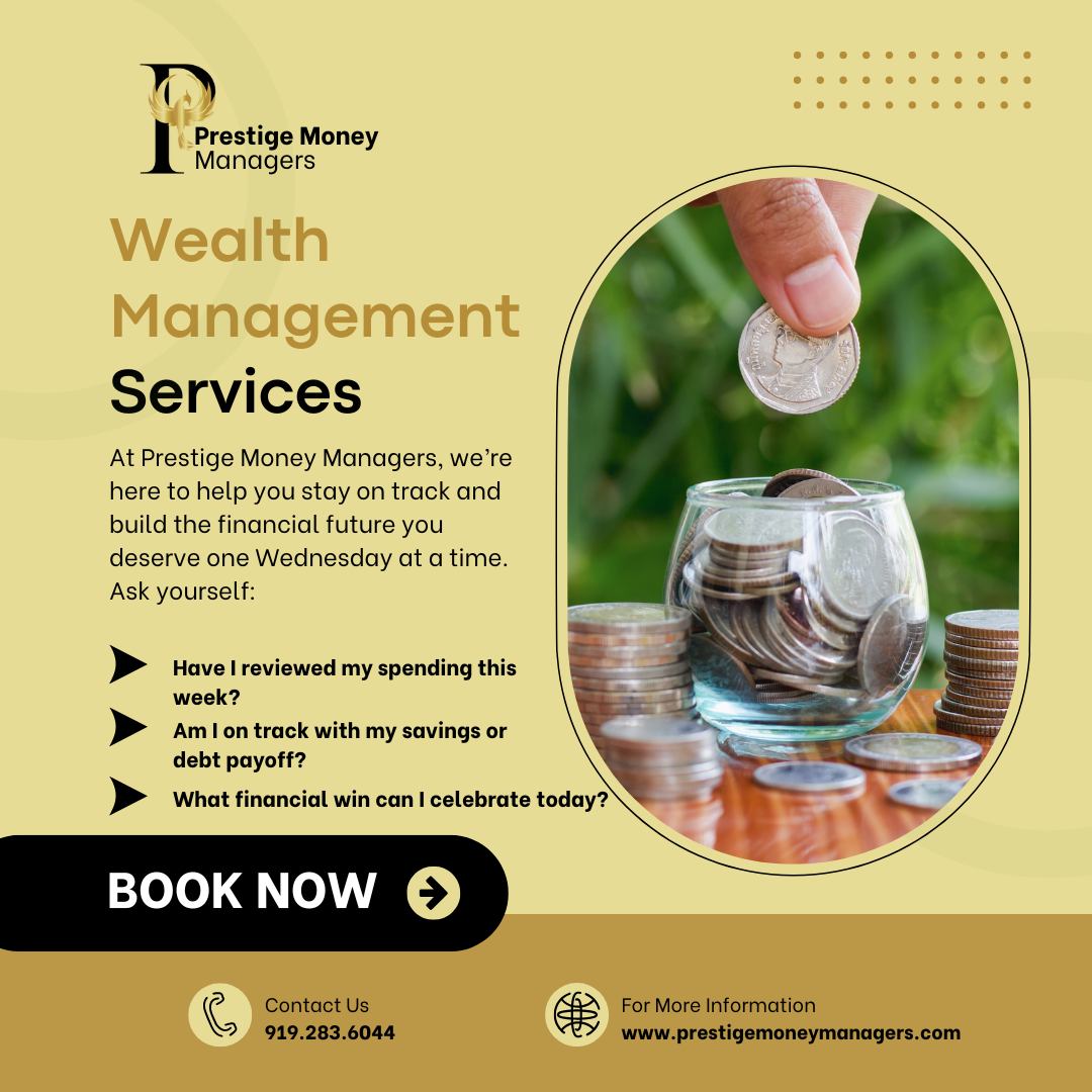 Midweek is the perfect time to check in on your money goals, and progress happens in small, consistent steps. Let's grow your money with purpose! #WealthWednesday #FinancialCheckIn #MoneyMindset #PrestigeMoneyManagers #MidweekMotivation
