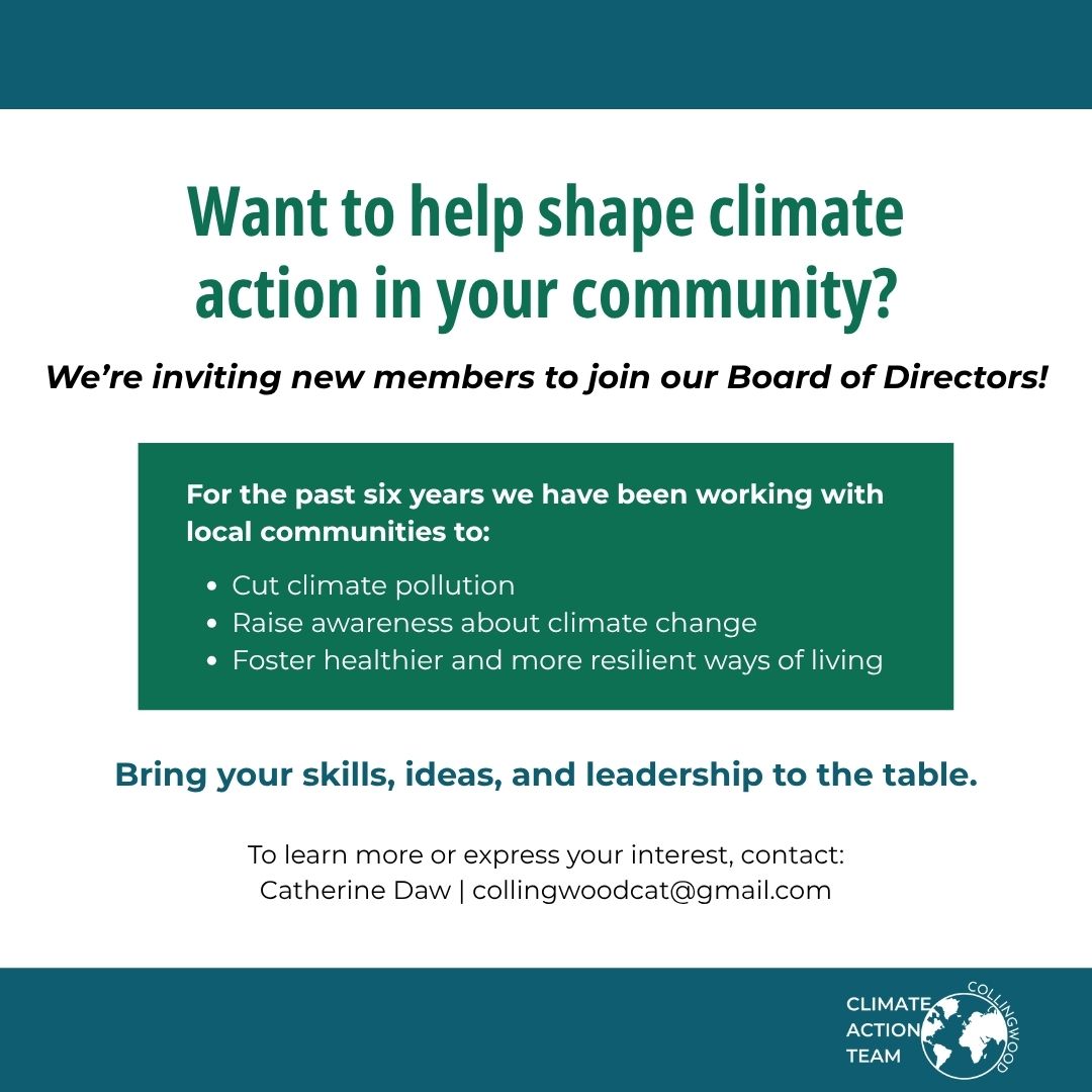 🌍 Our mission is more urgent than ever — and we need passionate leaders to help drive it forward. We're recruiting new board members! If you're ready to use your time, energy, and skills to build a more sustainable future for our community, we want to hear from you. 💚 #ClimateAction #BoardRecruitment #MakeADifference