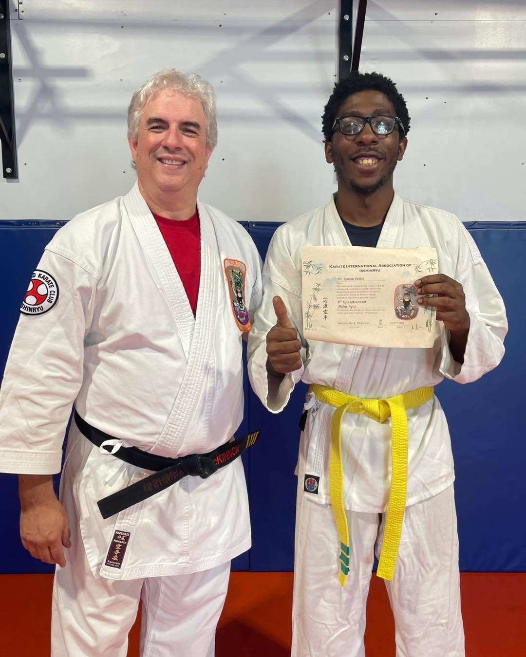 Isshinryu Family Karate
Promotions for July 2025
Mr Willis achieved his third stripe yellow belt promotion.
Congratulations!!!