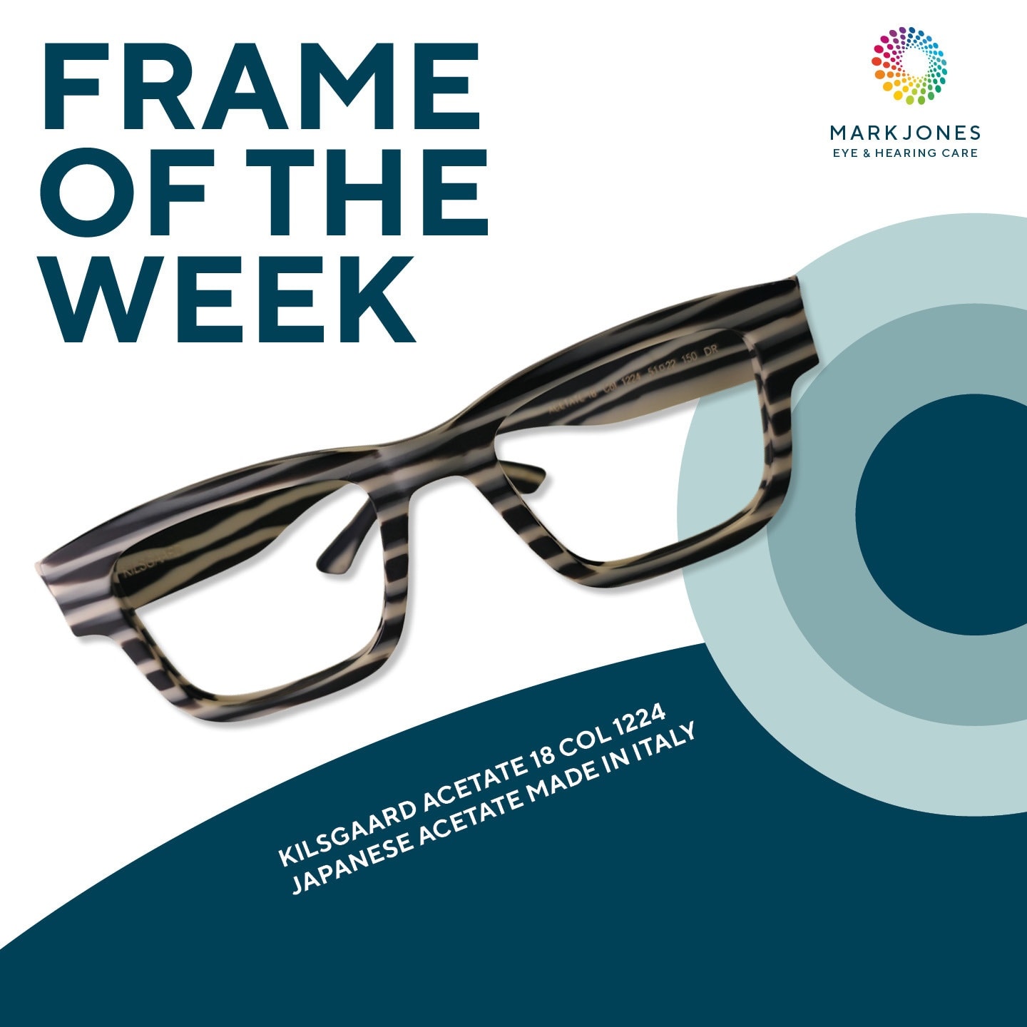 Friday frame of the week! Kilsgaard acetate in this striking stripey pattern. What a stunner!
@kilsgaard_eyewear
#salisburylife #salisburyindies #wiltshire #wilton #salisbury #MarkJonesEyeCare
