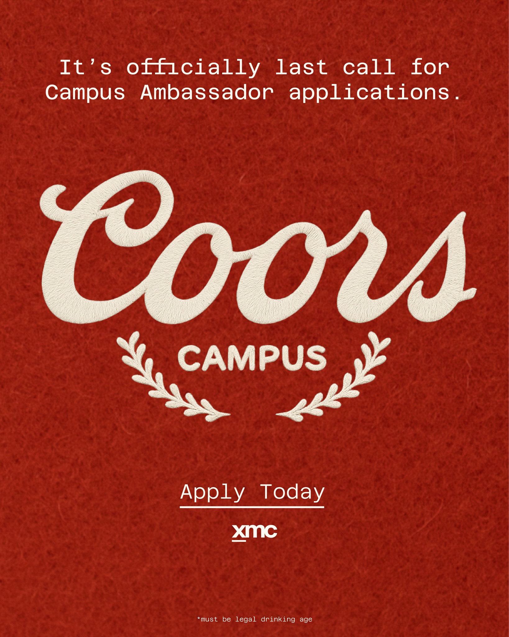 Last call to apply to represent the brand that everyone is talking about on campus!
XMC is building an exclusive roster of Coors Campus Ambassadors at a campus near you.
We’re looking for second and third year University students in:
📍 Guelph
📍 Ottawa
📍 London
📍 Kingston
📍 Waterloo
If you're socially connected, culturally respected, and ready to create real impact on campus through high-energy events, strategic partnerships, and content that actually gets people talking, this is your opportunity.
✅ Must be 19+ with Smart Serve
✅ Social media presence (1k+ IG followers, 74%+ 19+)
✅ Event/sales experience is a bonus
✅ Perks include stipend, product, exclusive merch & access to VIP events
Ready to build brand love and create unforgettable moments on campus?
-> Apply through the link in our bio!
Applications close Thursday, July 31st at 12PM EST.
#CampusAmbassador #StudentJobs #ExperientialMarketing #XMC #eXperienceIsEverything #EnjoyResponsibily #MustBeLegalDrinkingAge