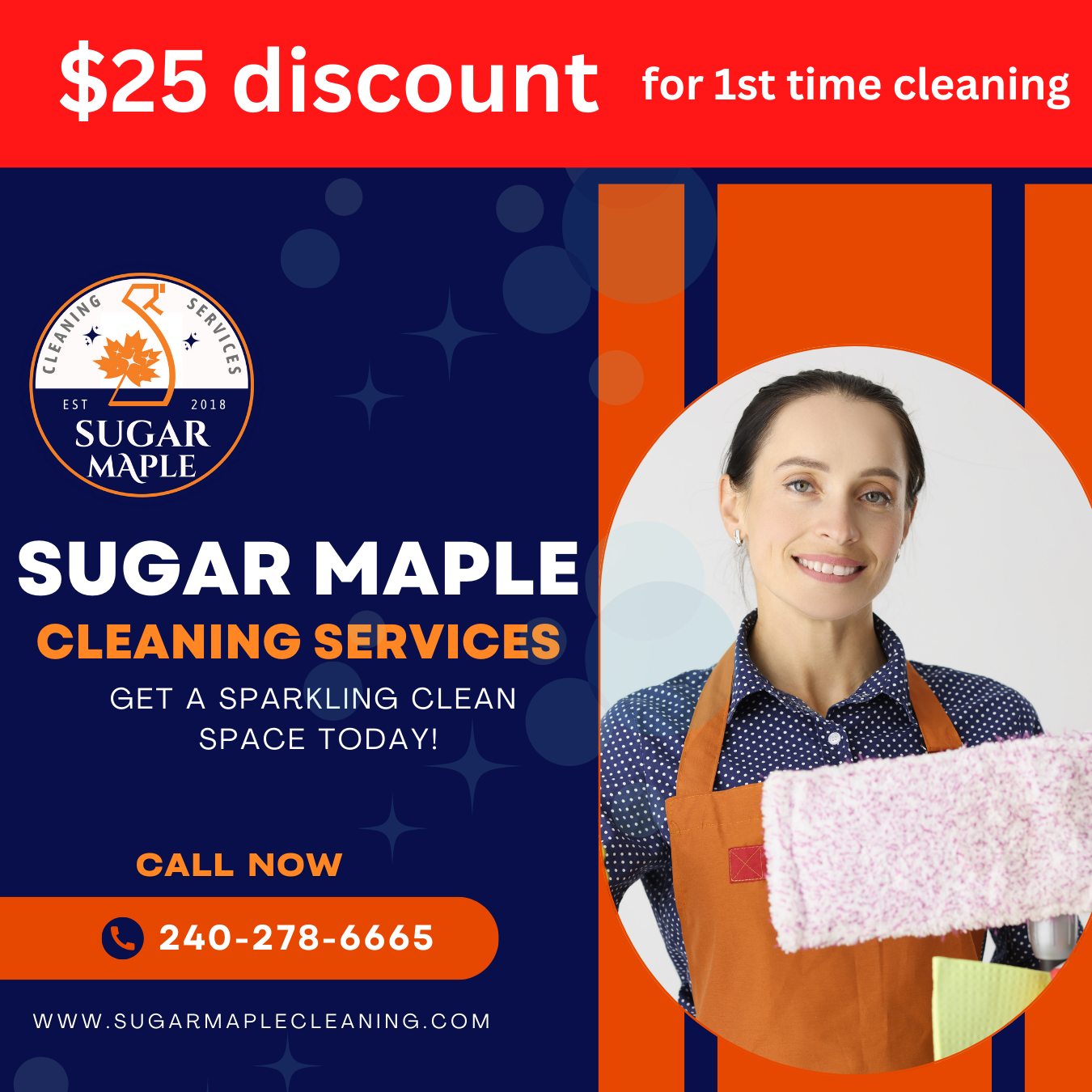 Donโt let your kitchen be a stress zone. ๐ณ We clean, you cook! Call us at 240-278-6665 or visit www.sugarmaplecleaning.com #KitchenGoals #SparklingClean