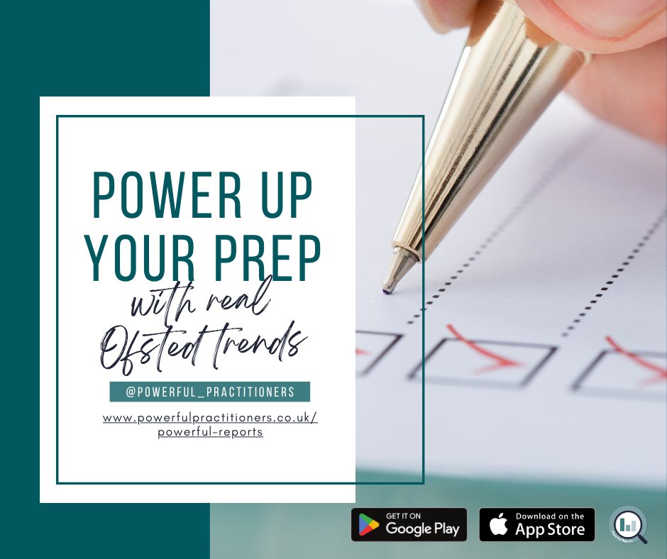 ✅ Power up your prep with real Ofsted trends.
Planning for your next inspection?
Use Powerful Reports to see what inspectors are focusing on—locally and nationally.
📊 Real insights. Less guesswork. More confidence.
👉 https://www.powerfulpractitioners.co.uk/powerful-reports
📱 Download now on Google Play & the App Store.
#PowerfulReports #OfstedReady #EarlyYearsPrep #InspectionPlanning #EYFSLeadership #ChildcareSupport #PowerfulPractitioners