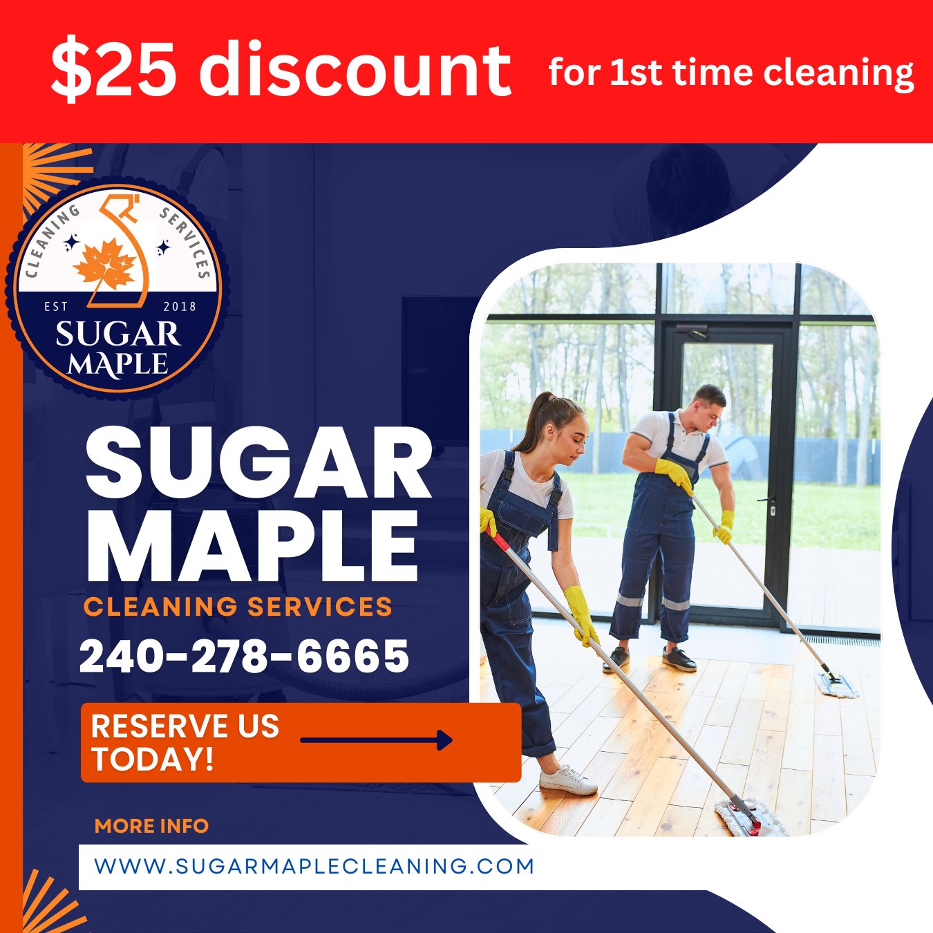 Before you move in, make sure itโs clean. We specialize in move-in cleans! ๐ Call us at 240-278-6665 or visit www.sugarmaplecleaning.com #NewHomeNewMe #CleanMove