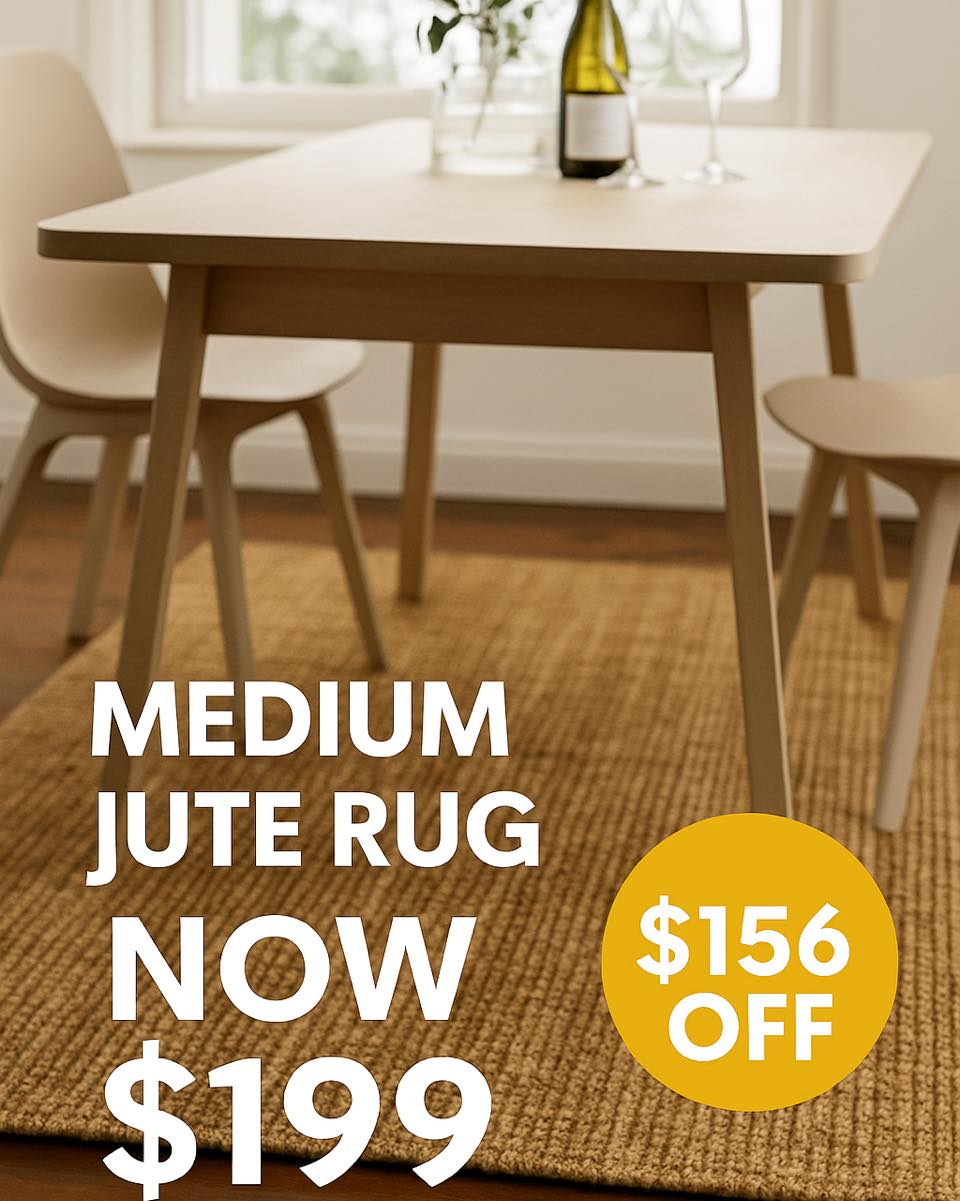 🔥 SAVE BIG on our best-selling 2.3x1.6m Jute Rug
Natural, timeless, and now $156 OFF — limited stock!
✅ Handwoven Indian jute
✅ Ideal for dining spaces
✅ Ships same/next day from Auckland
🛒 Tap to shop now: nestwraps.co.nz/handwoven-indian-jute-rug
#NestWraps #JuteRug #NaturalLiving #InteriorInspo #NZStyle