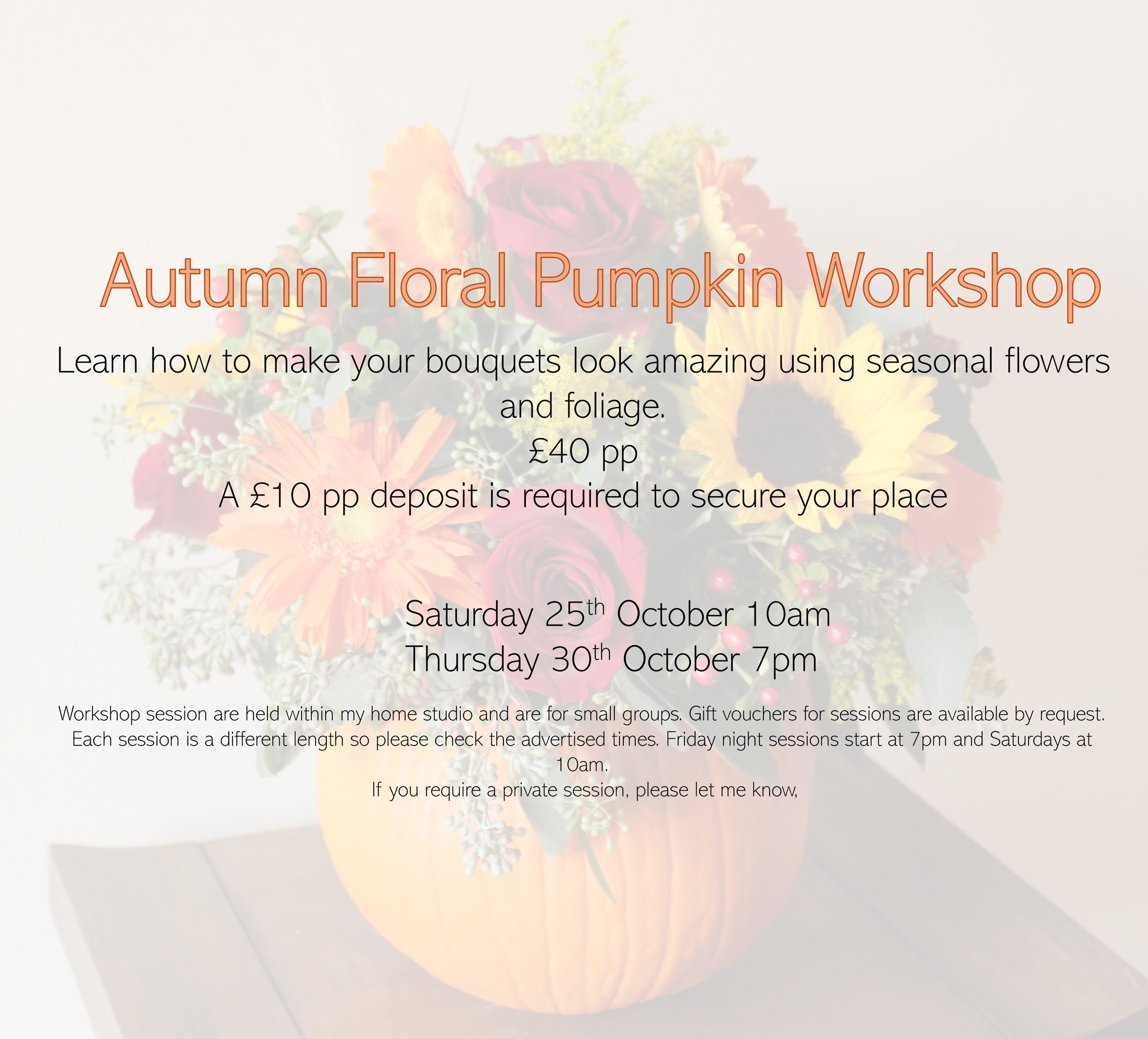 The attached images provide detailed information regarding our autumn workshop sessions. Please do not hesitate to contact us with any inquiries or to reserve your spot.