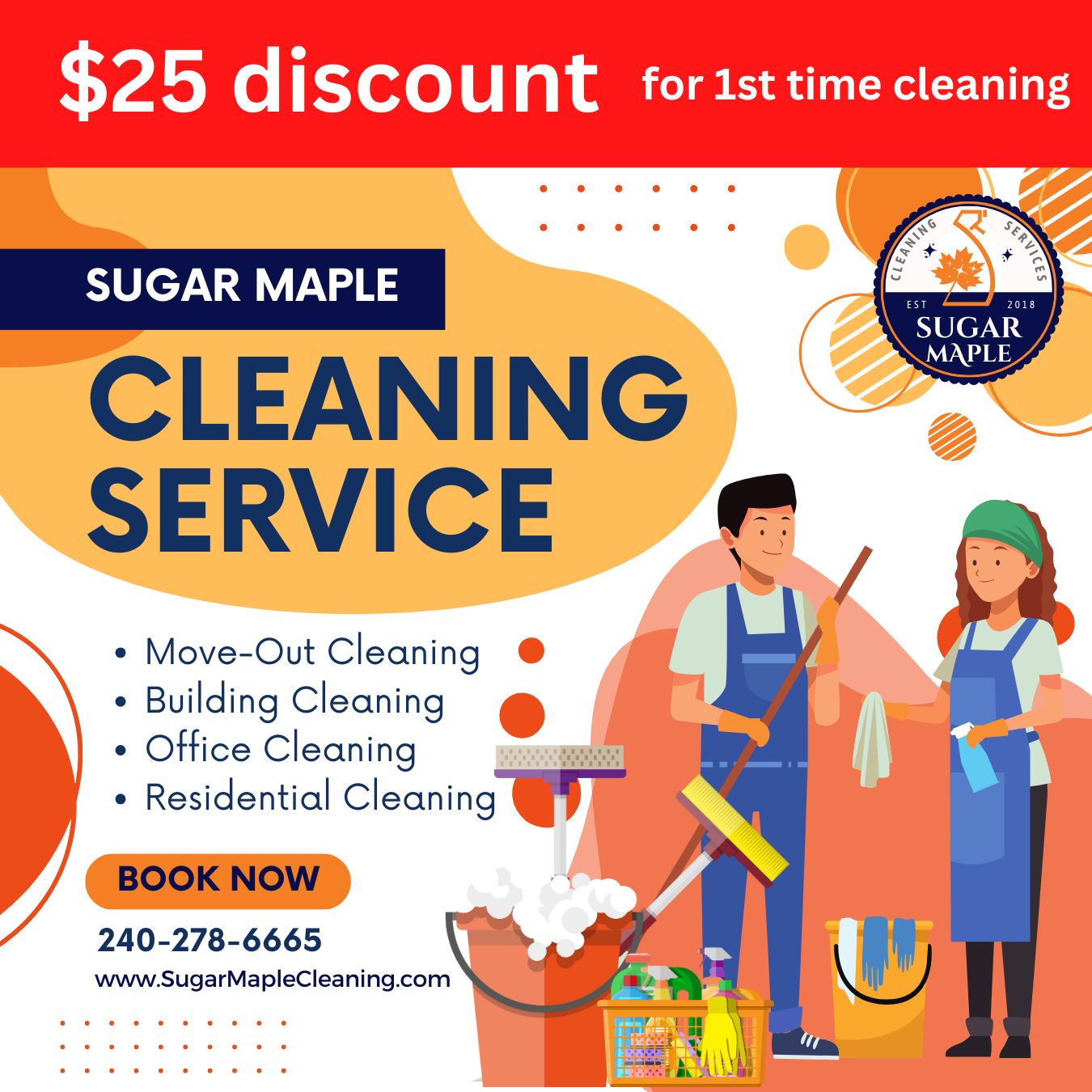 ๐ Thereโs nothing like a clean home. Experience it today with Sugar Maple Cleaning Services. Call us at 240-278-6665 or visit www.sugarmaplecleaning.com #CleanLiving #LuxuryOfClean