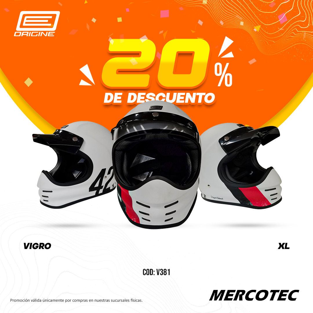 🪖 ¡20% de DESCUENTO en cascos Origine! 🇮🇹
Diseño italiano, seguridad y estilo al mejor precio.
📍Promo válida solo en nuestras sucursales de:
✅ 4 Mojones
✅ Km 5
✅ Mariano R. Alonso
¡Aprovechá esta oportunidad y protegé tu camino con estilo!